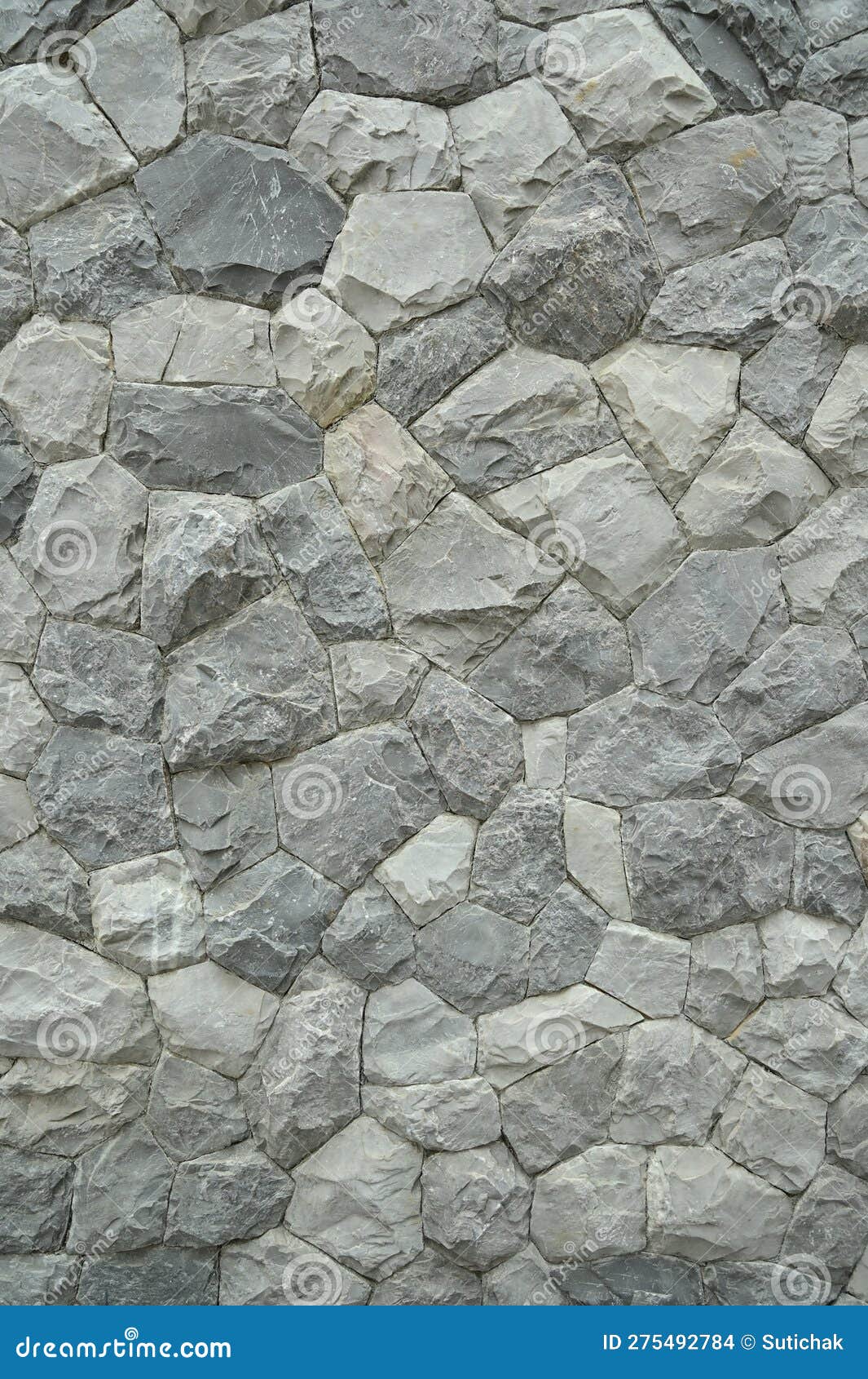 Close Up Grey Stone Wall Texture for Design Construction Stock Photo