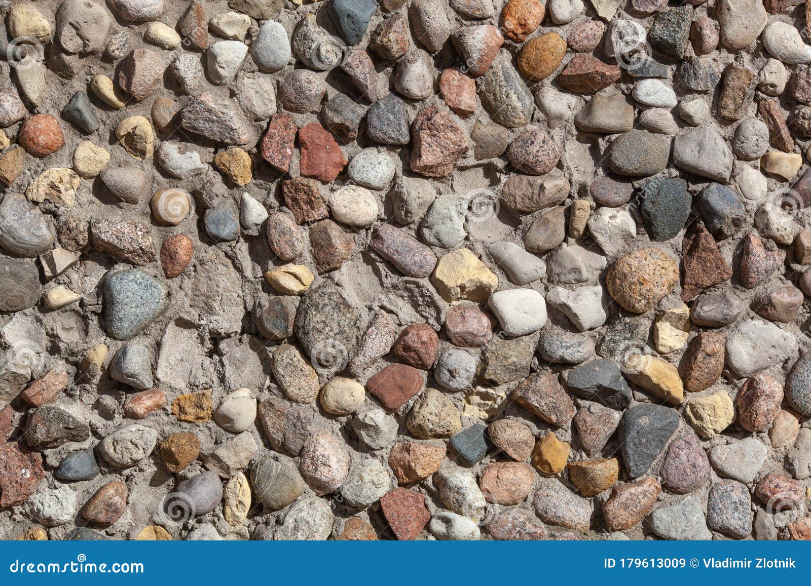 Stone Wall Texture, Road Made of Small Round Stones Stock Image Image