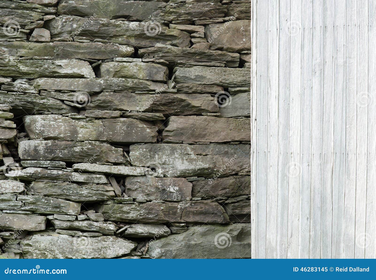 Stone Wall with Wood Siding Background. Stock Image - Image of ...