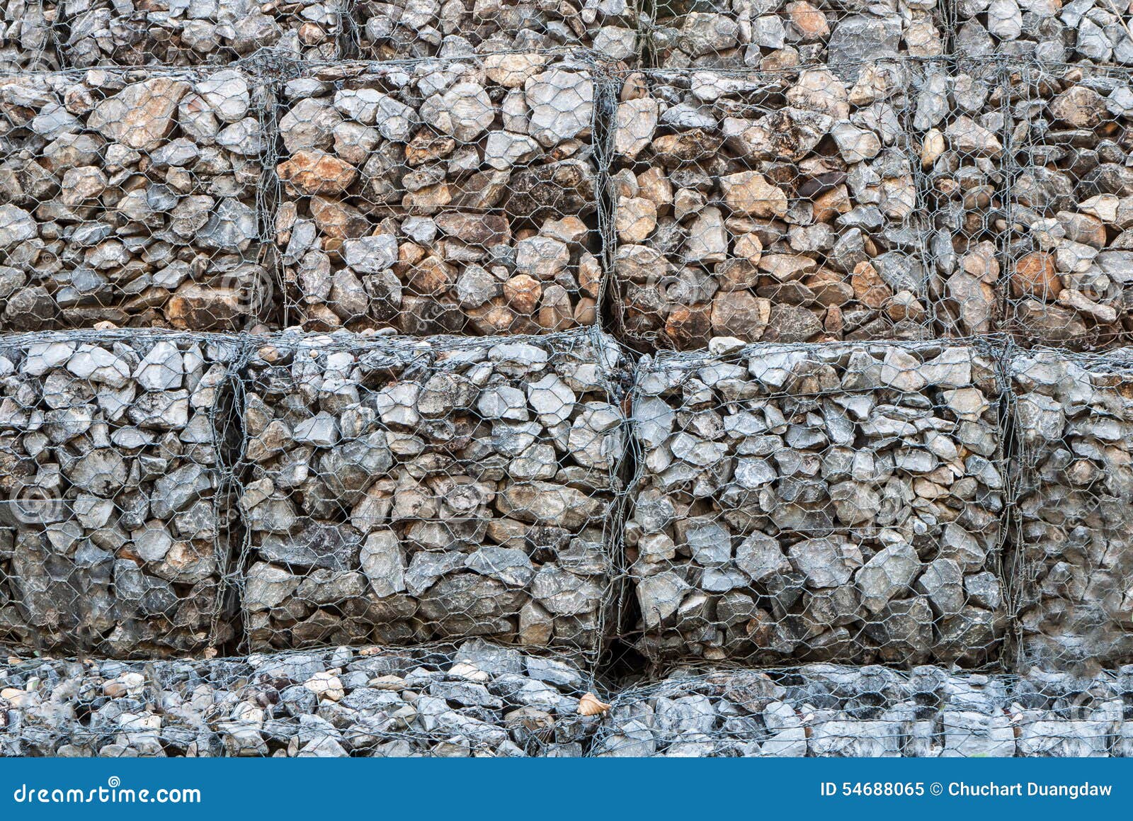 Stone Walls Prevent Erosion of the Mountain Stock Image Image of