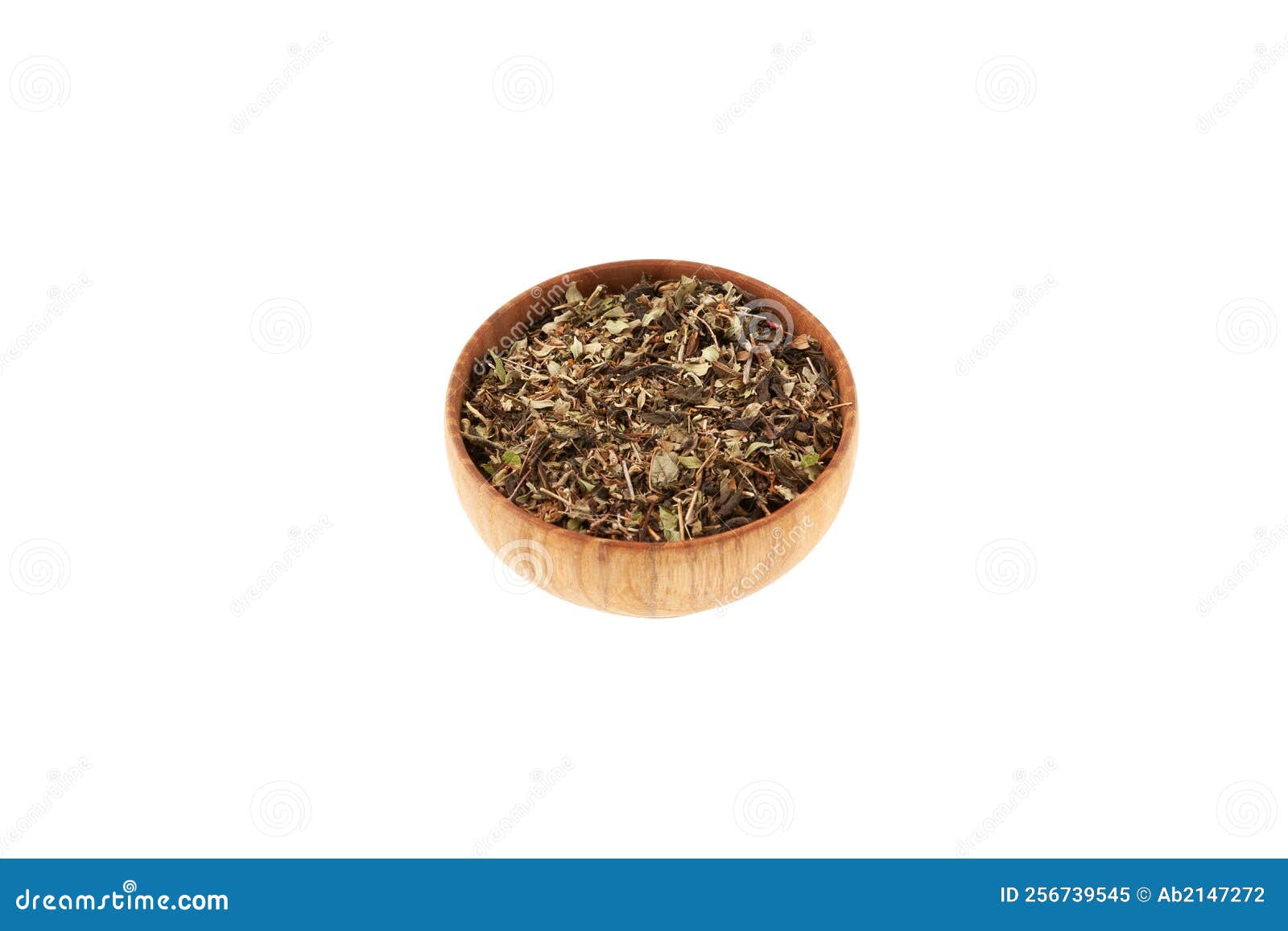 stonebreaker tea or chanca piedra tea in wooden bowl  on white background. stonebreaker tea prevent kidney stone formation