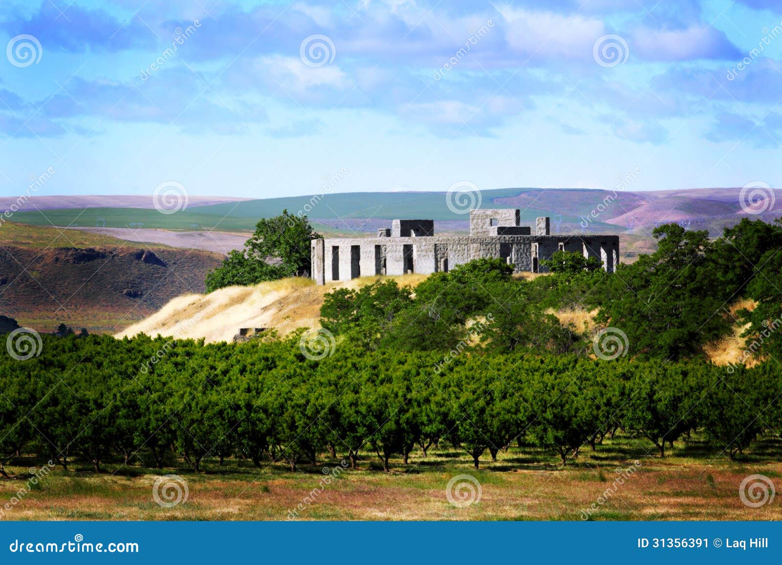 stonehenge replica on hill