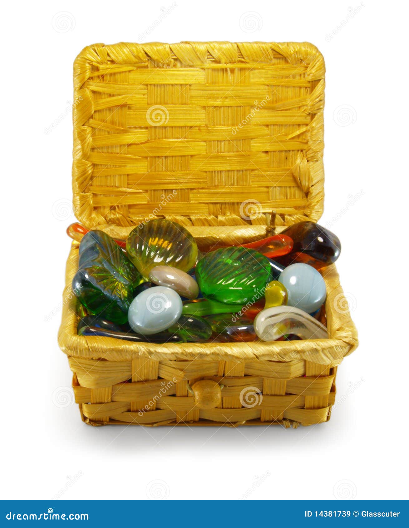 Stones in the basket stock image. Image of full, jewel 14381739