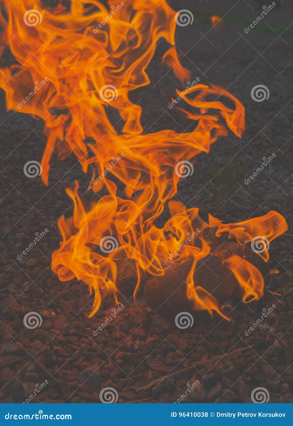 The Stones are Burning Bright with Fire, Closeup. Stock Photo Image
