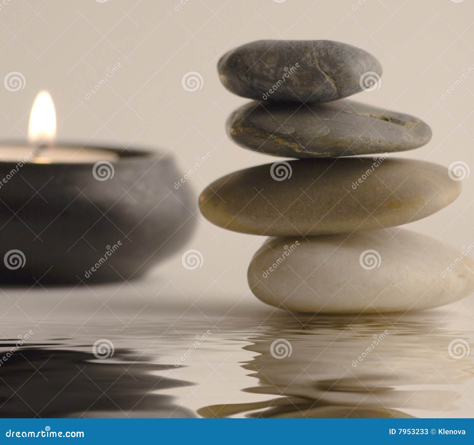 Stones and candle stock image. Image of bathe, aroma, aromatherapy