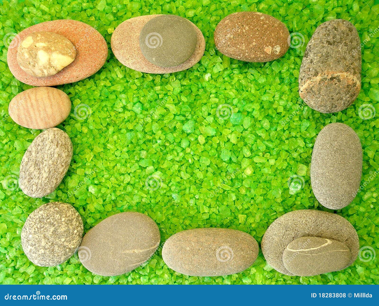 Stones frame and bath salt stock photo. Image of herbal 18283808