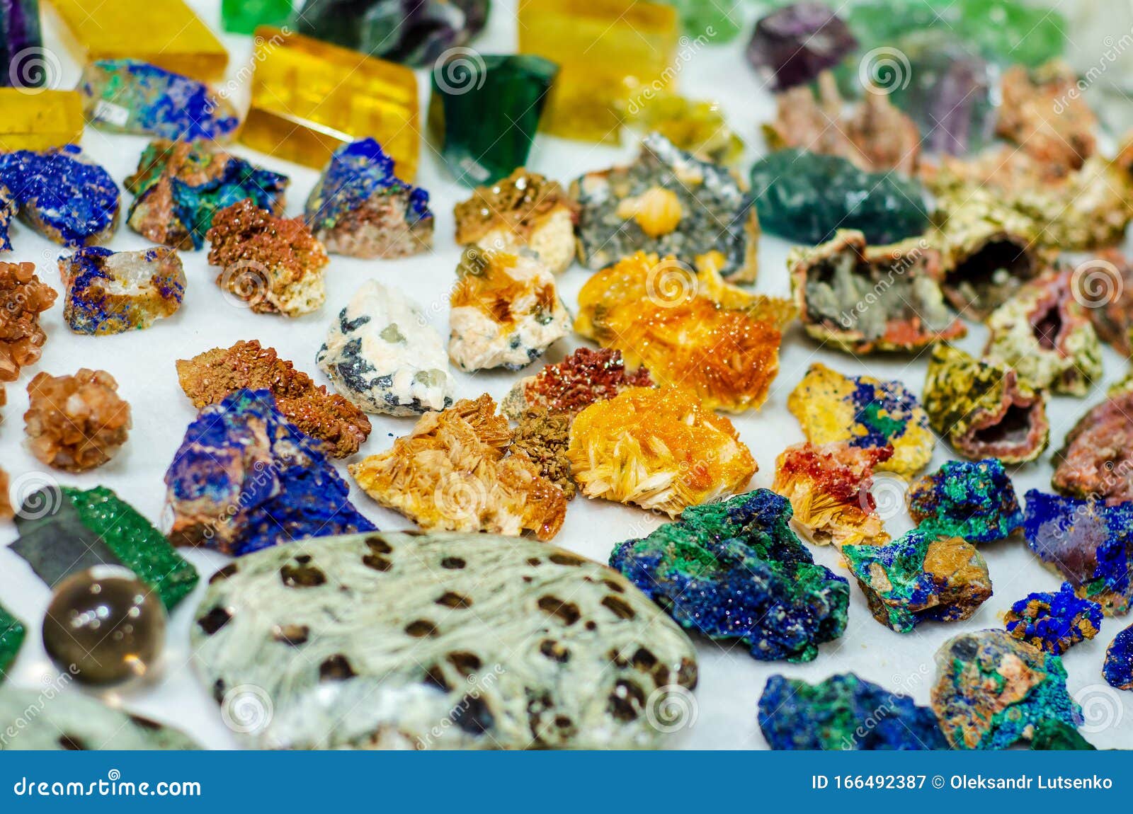 Stones and Minerals for Sale in the Store Stock Image Image of fossil