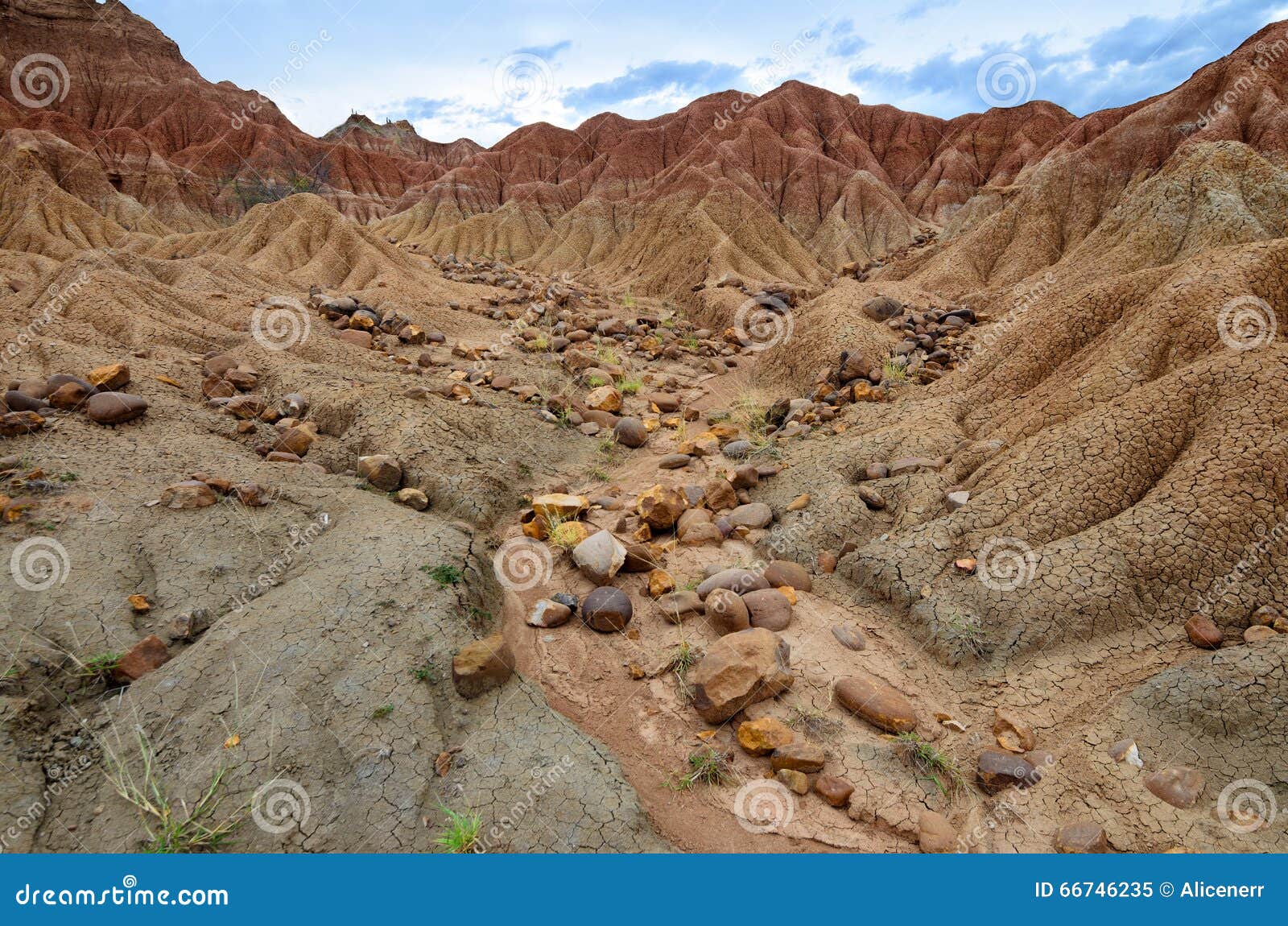stones in sand formations of tatacoa desert