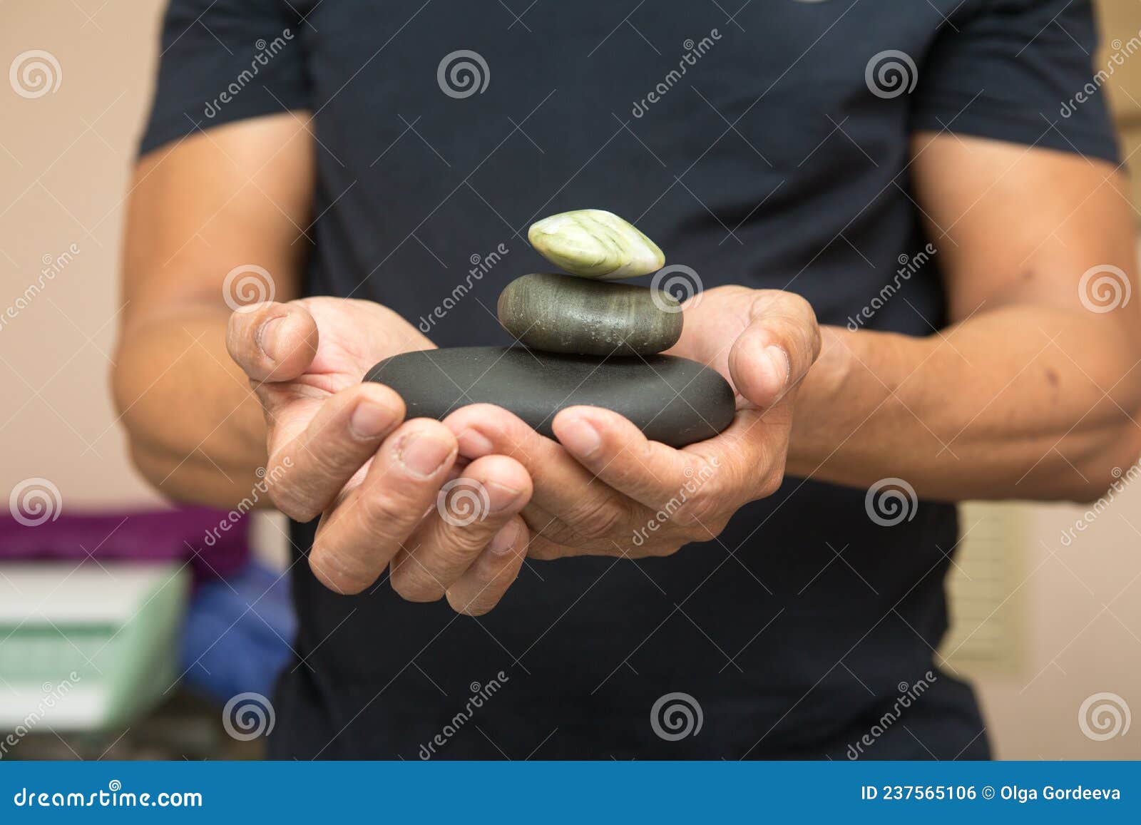 Stones for Stone Therapy in the Hands.Stone Therapy is One of the Types