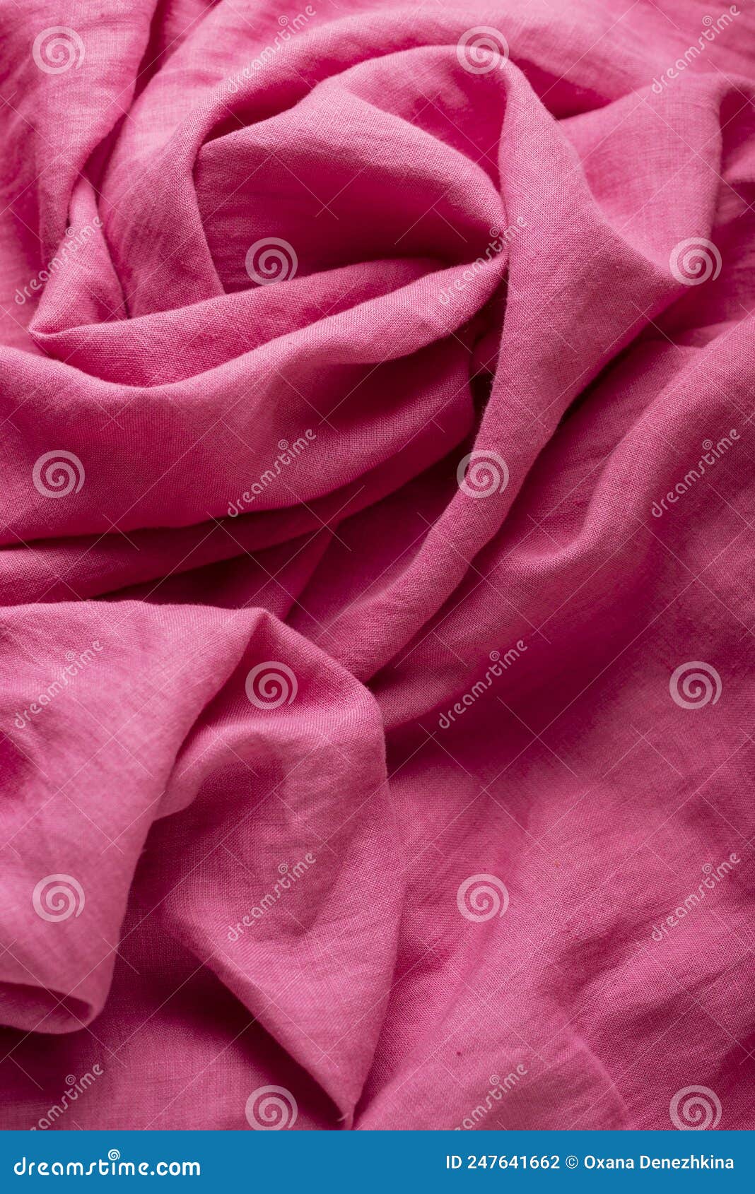 Stonewashed Linen Fabric in Pink Color Stock Photo Image of canvas