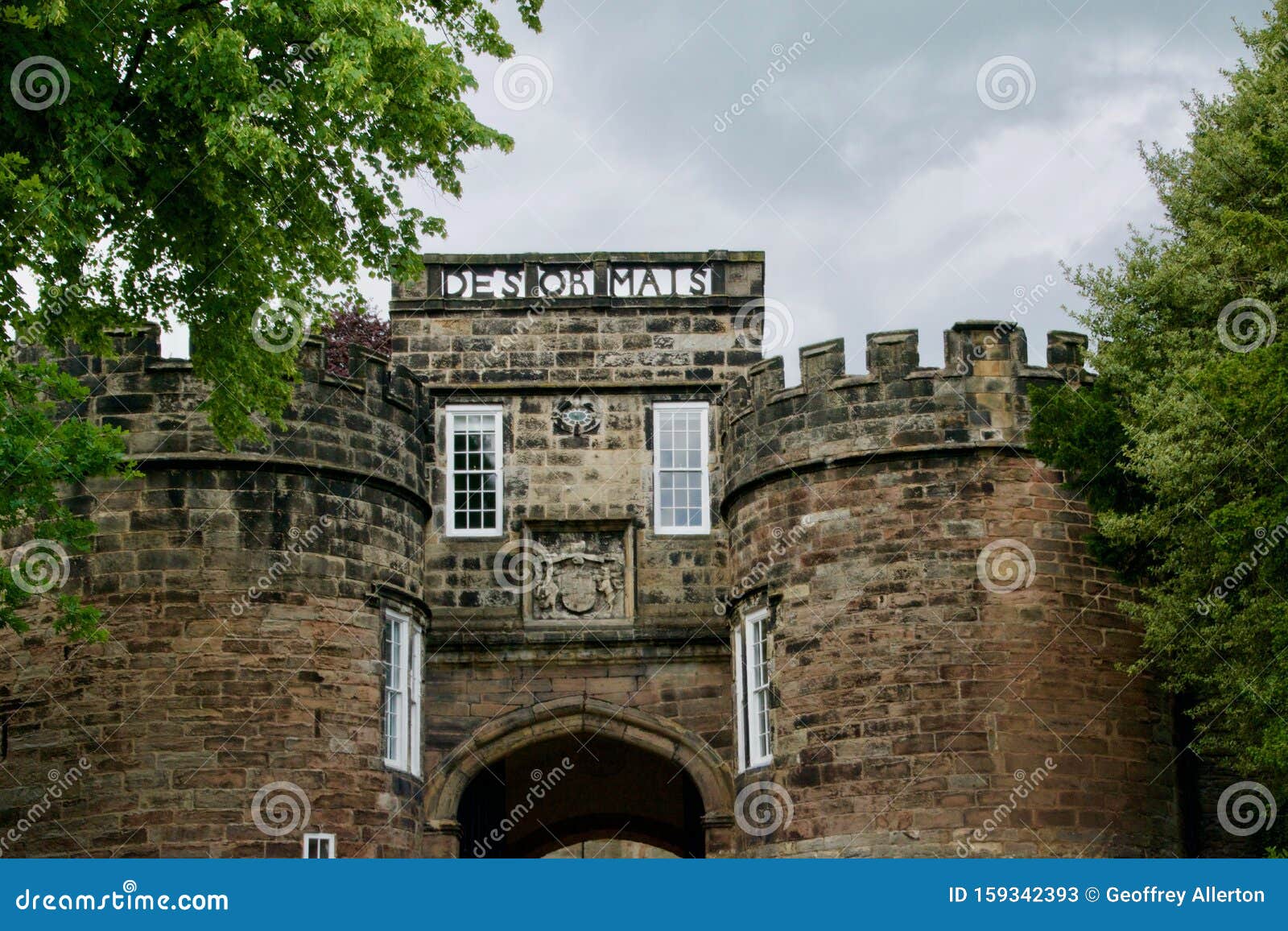 Stonework of Skipton Castle Gate Stock Image Image of colours, history 159342393