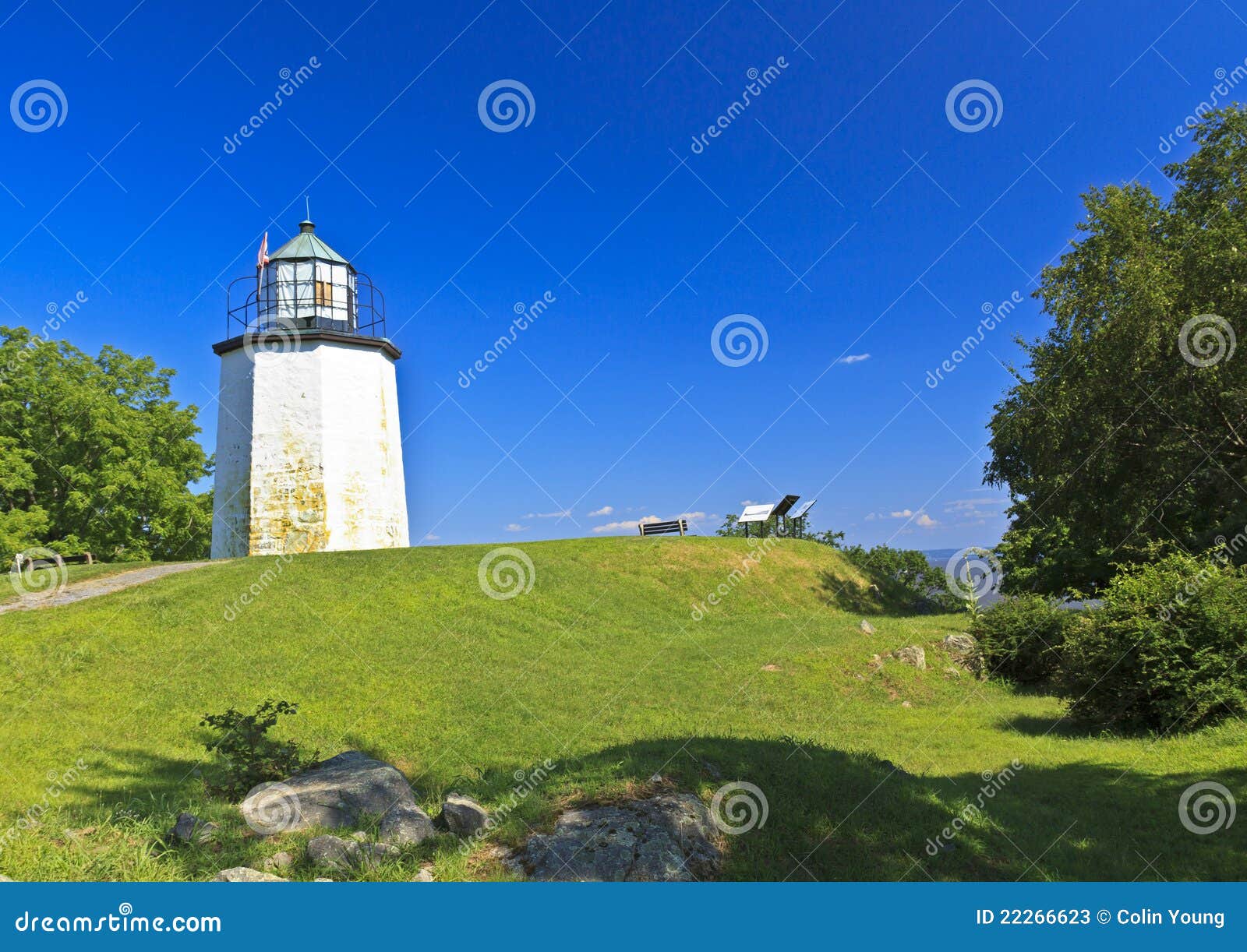 Stony Point Lighthouse stock image. Image of park, grass 22266623