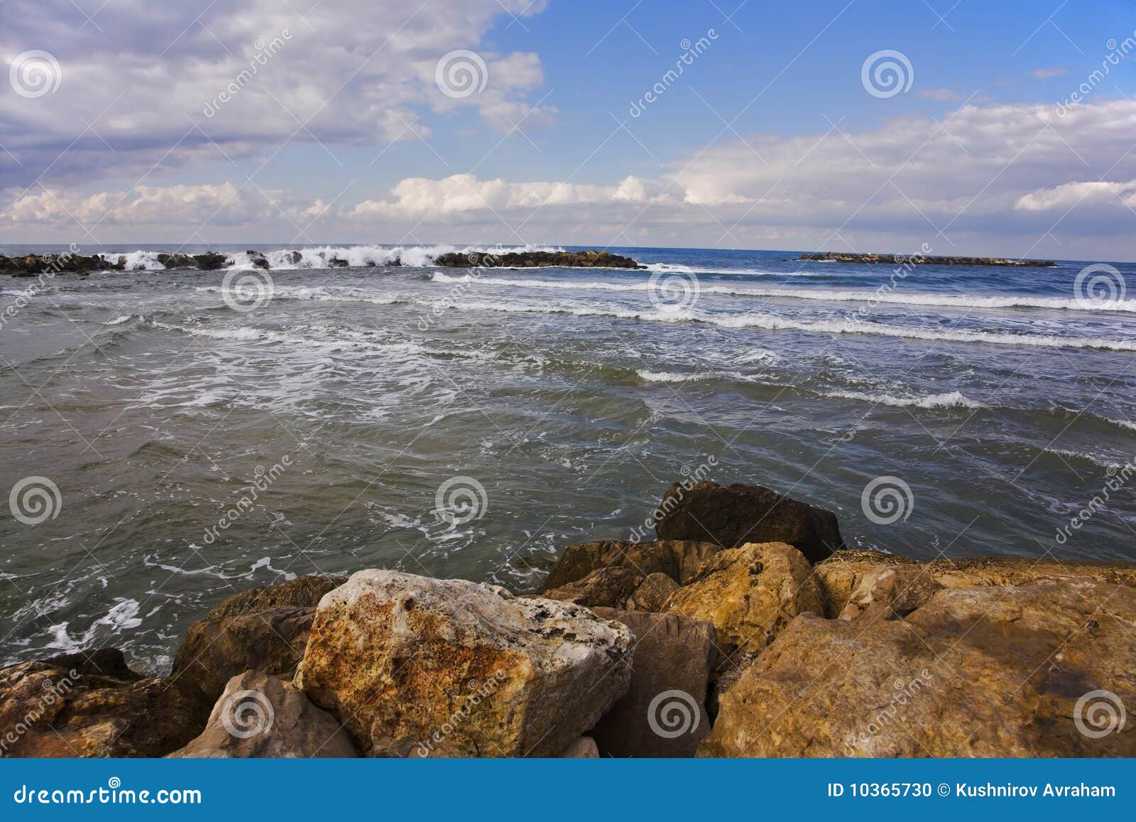 Stony seacoast. Winter stock photo. Image of pebble, coast 10365730