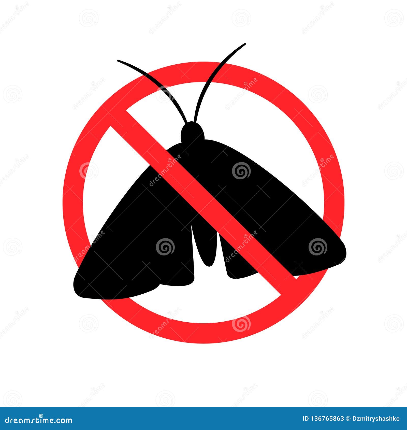 Anti Moth Sign Stock Illustration - Download Image Now - Care