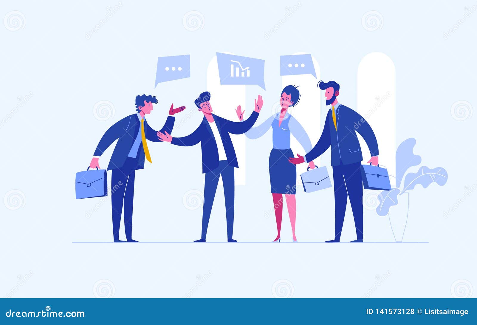 Stop Conflict. Businessman Referee Finds Compromise. Mediator Solving