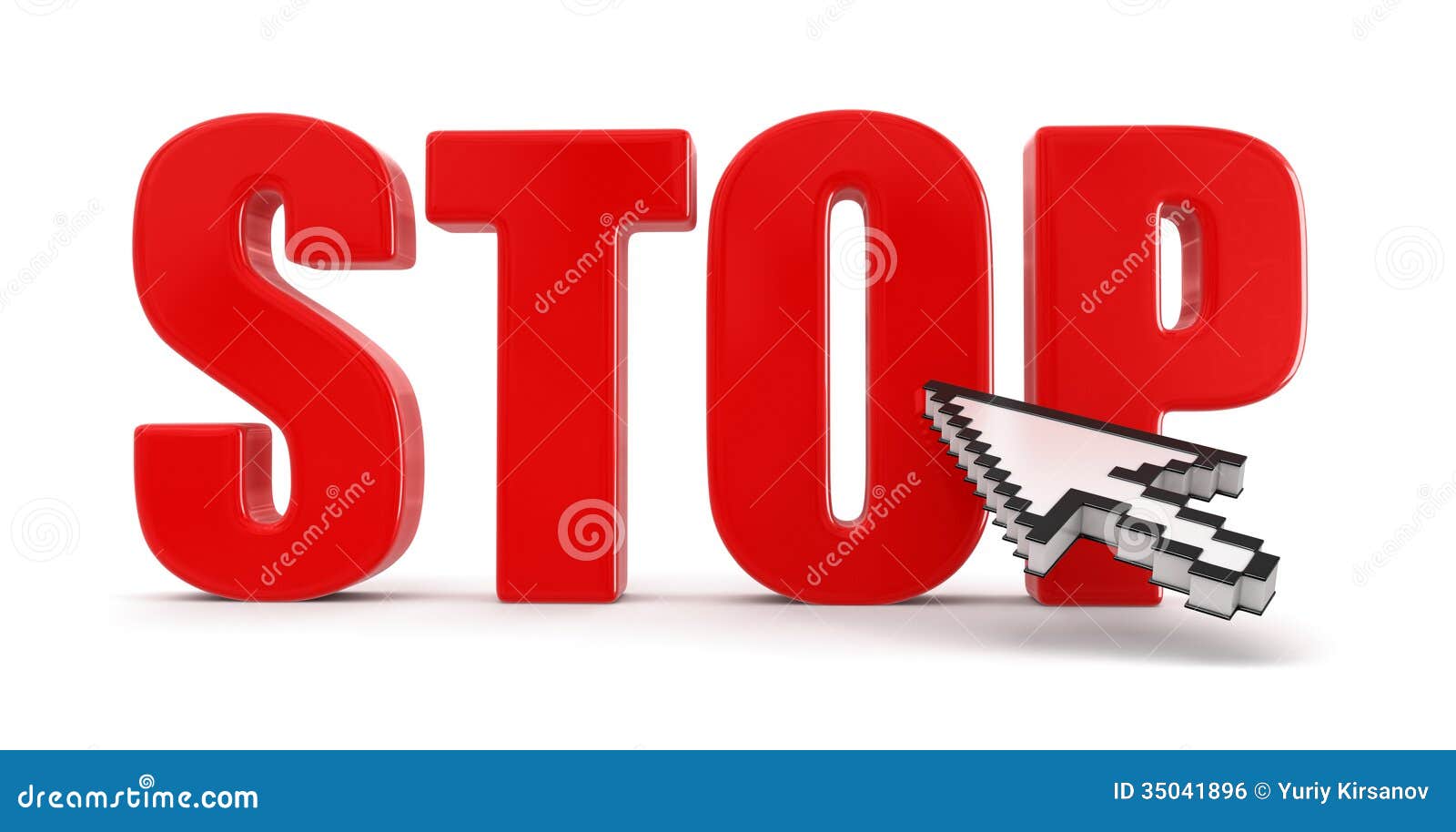 Stop and Cursor (clipping Path Included) Stock Illustration