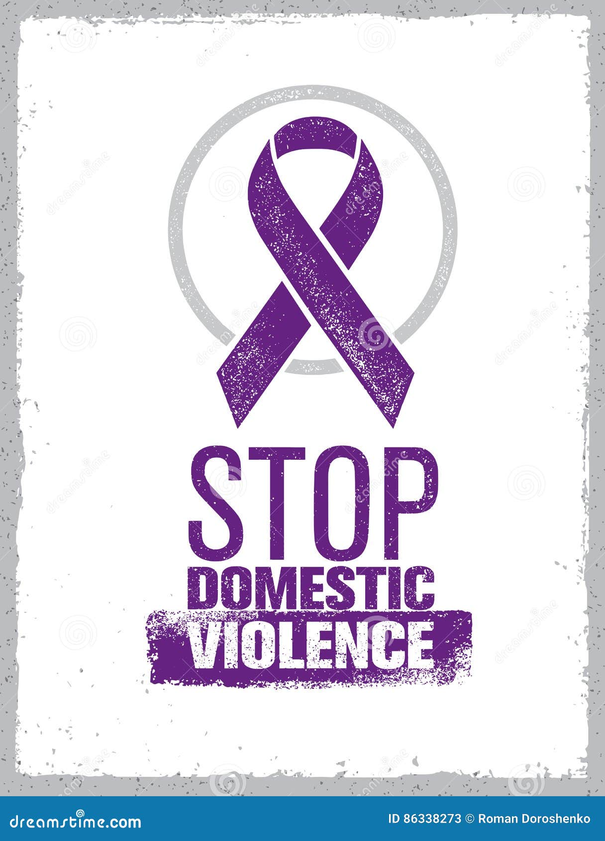 stop domestic violence stamp. creative social    concept