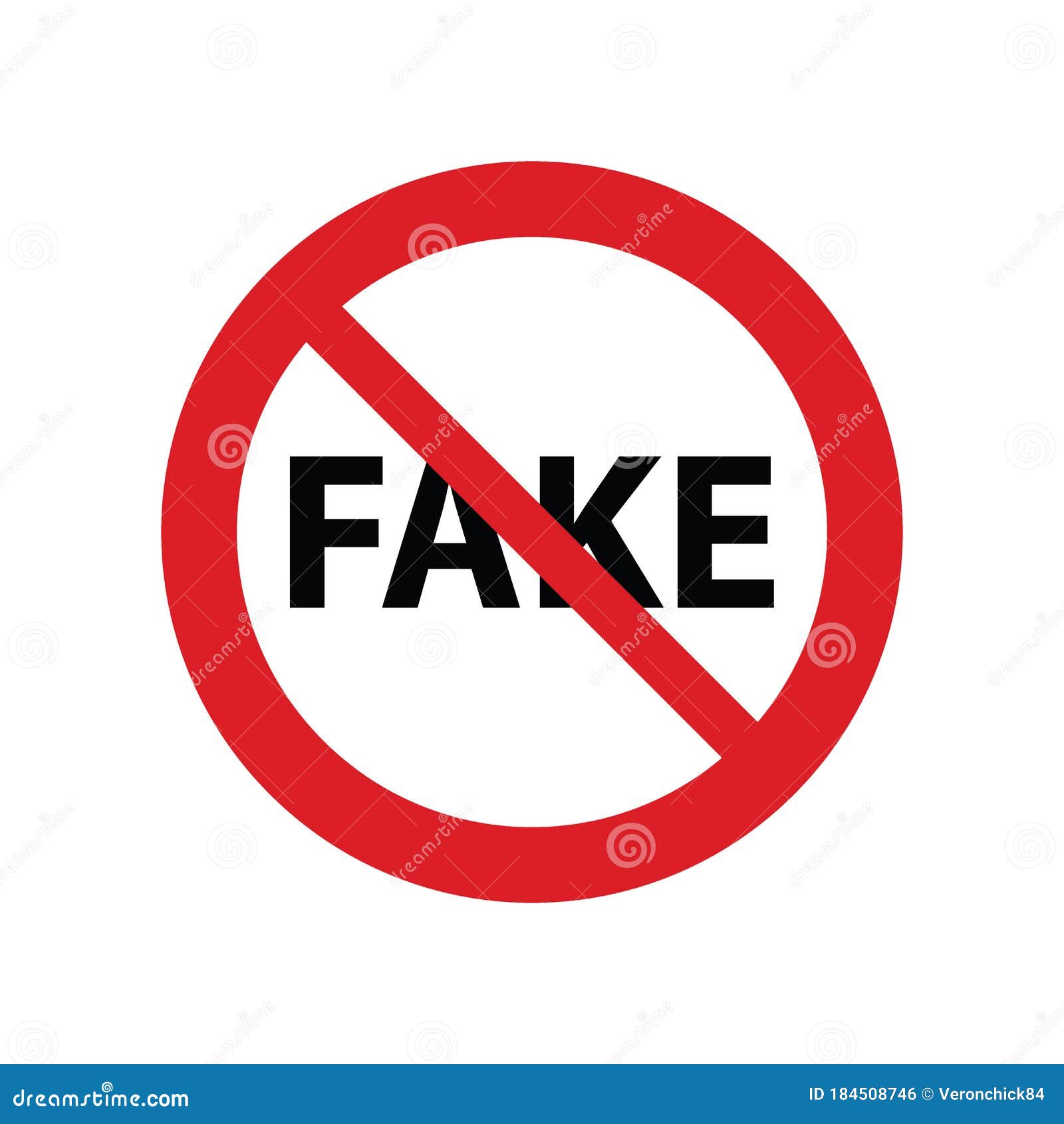 Stop Fake. No Fake the Red Circle Prohibiting Sing Stock Vector ...