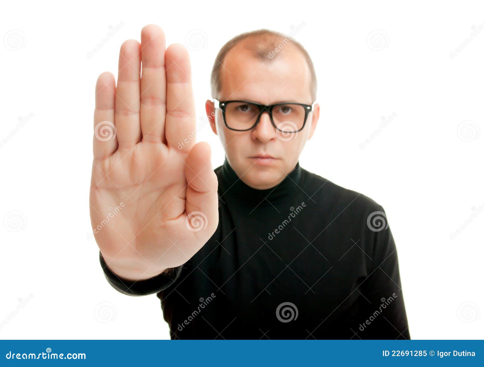 Stop hand gesture stock image. Image of glasses, refuse 22691285