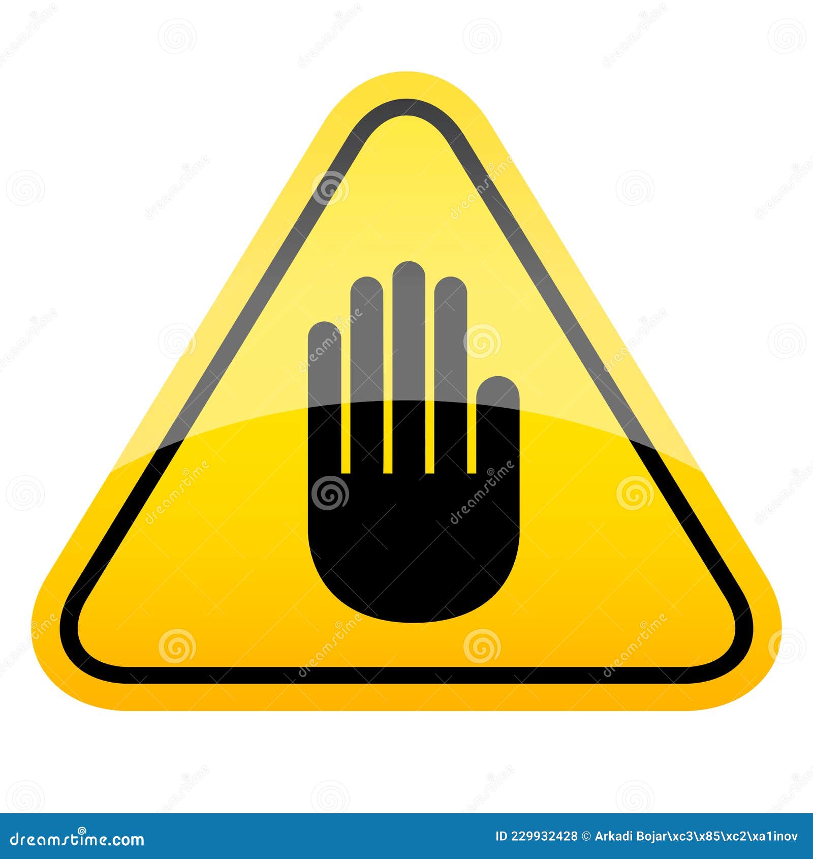 Stop hand forbidden sign Royalty Free Vector Image