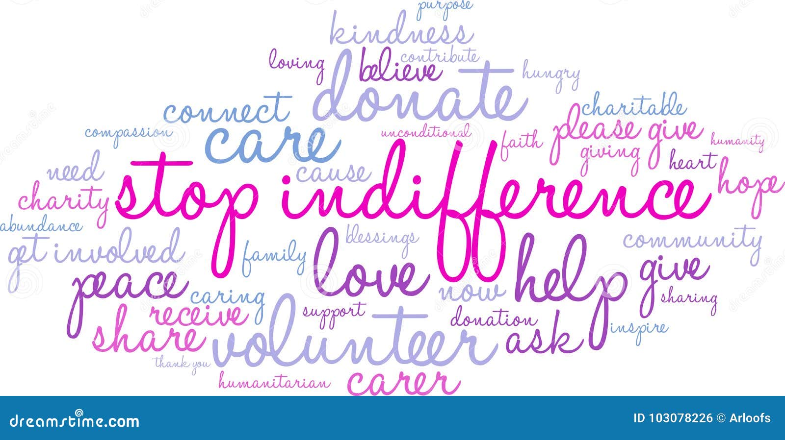 Stop Indifference Word Cloud Stock Vector - Illustration of blessings