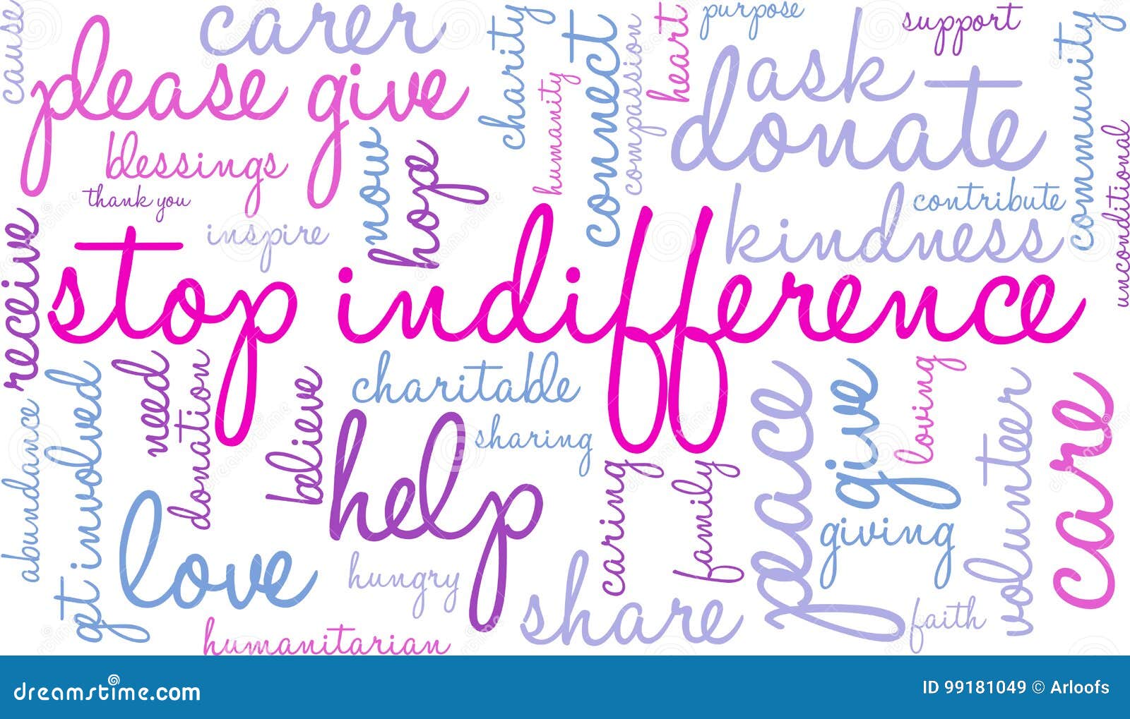 Stop Indifference Word Cloud Stock Vector - Illustration of