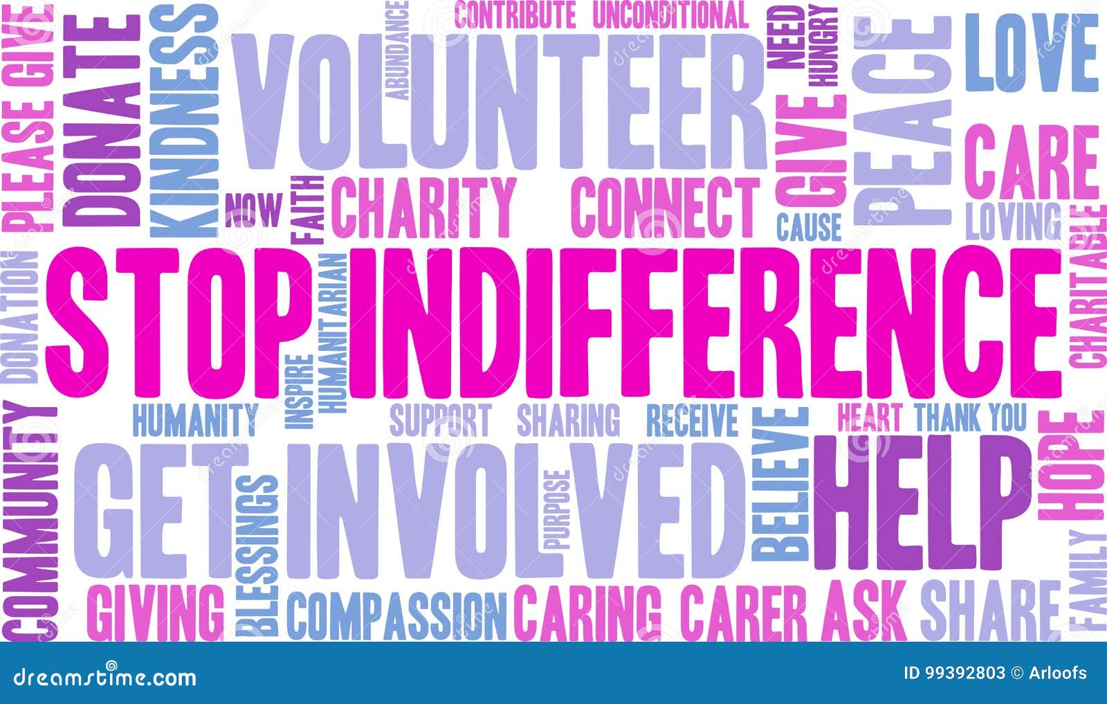 Indifference And Compassion In Balance - Pictured As Words Indifference