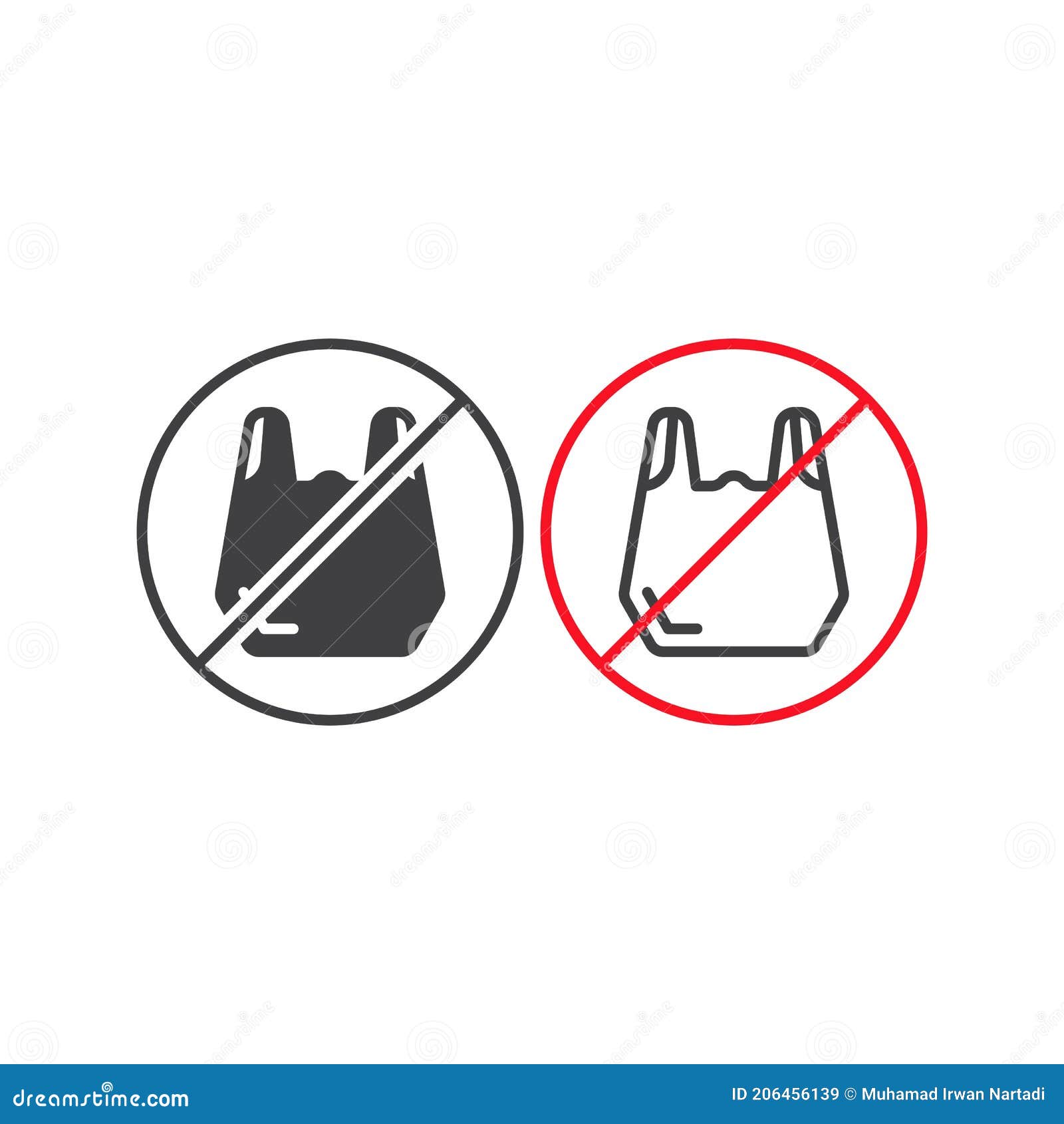Stop, No Plastic Bag Sign. Vector Icon Template Stock Vector ...
