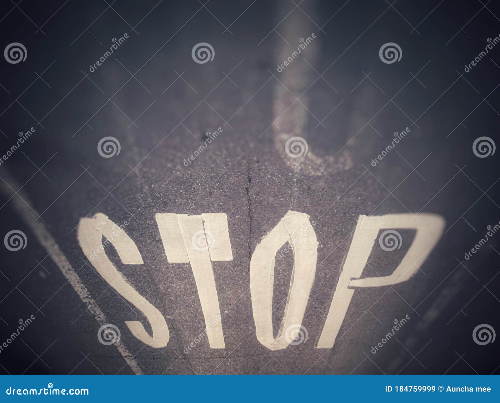stop painted sign on the road at newyork city - america. image