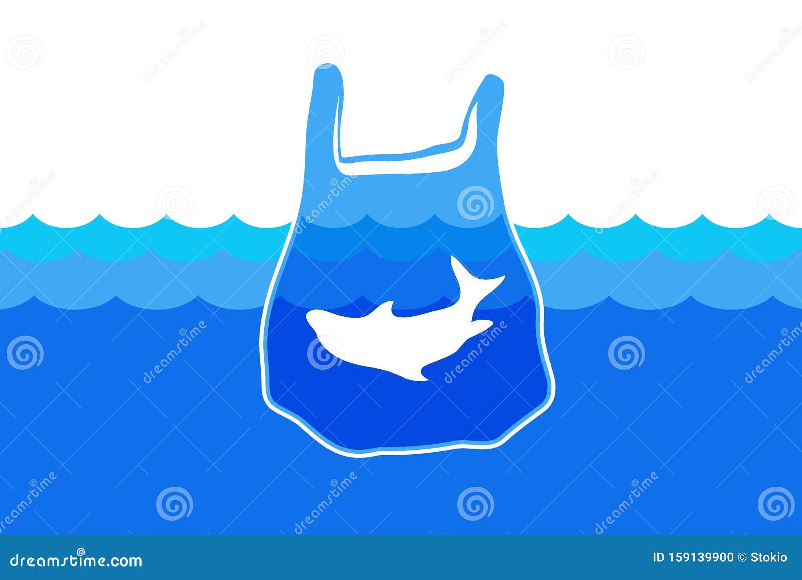 Stop Plastic Pollution stock vector. Illustration of floating - 159139900