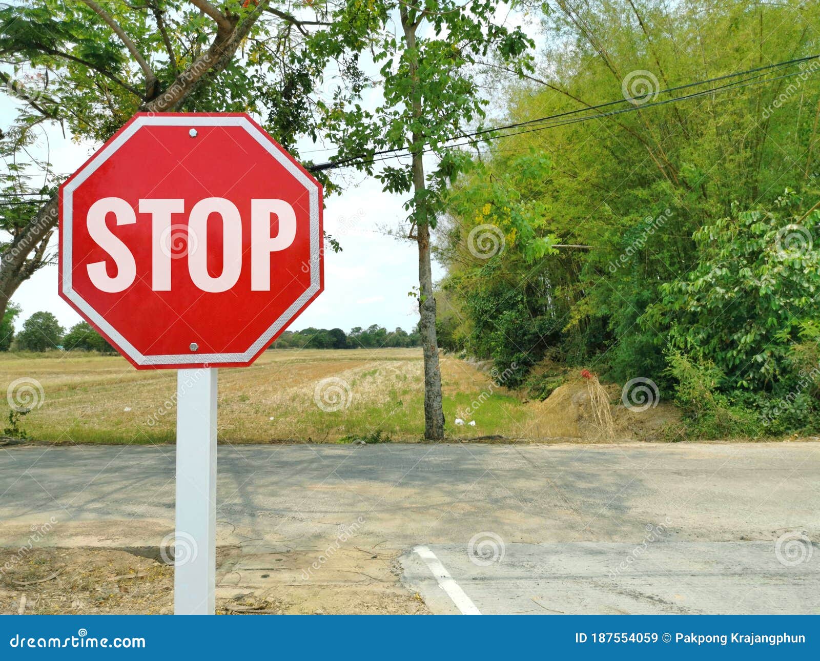 Crossroads Warning Main Road Sign With Pole Post Left Hand Exit Vertical Isolated Closeup