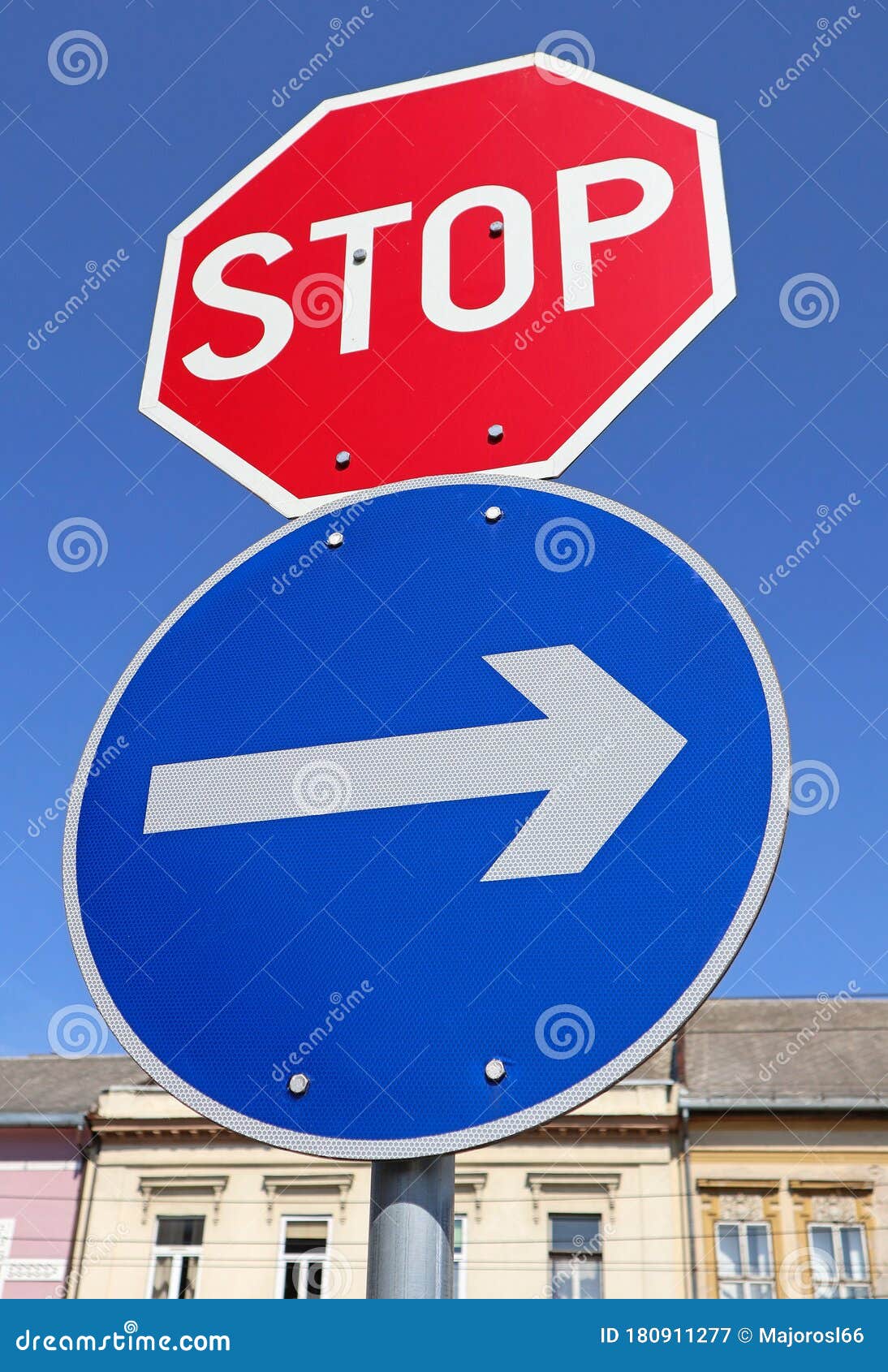 Stop Sign With Arrow