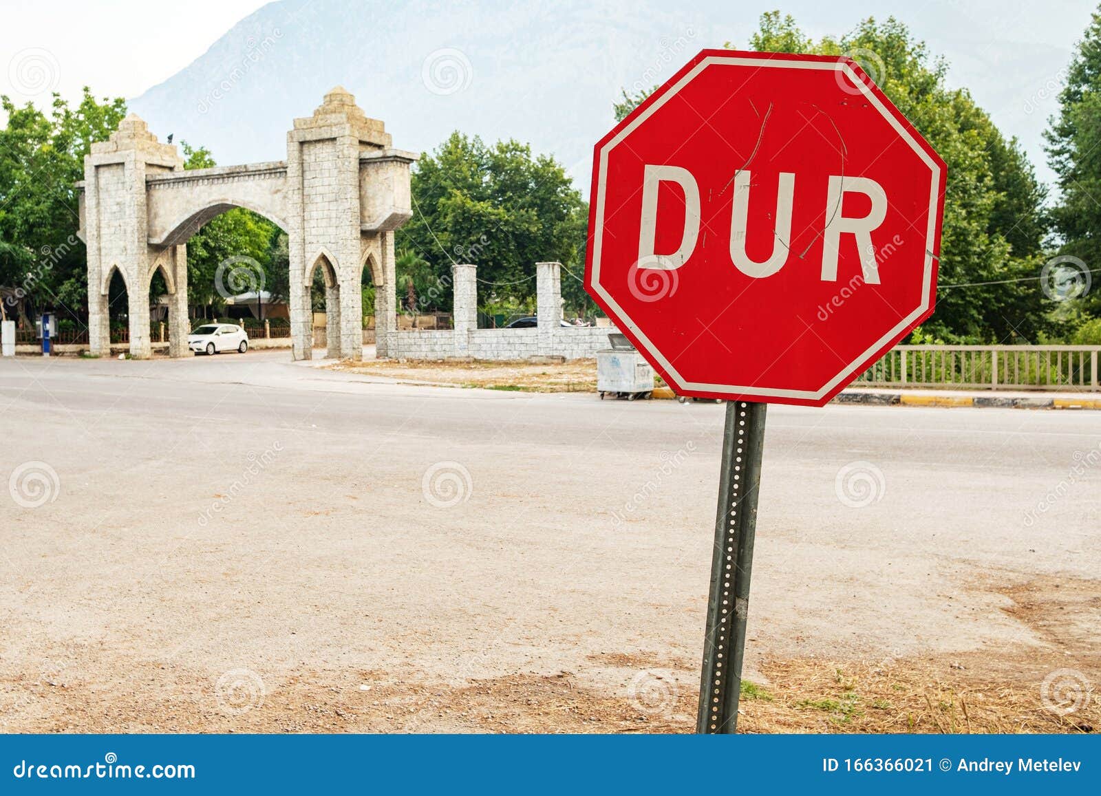 Stop Sign DUR. Stop Sign in Turkish Language Stock Image Image of