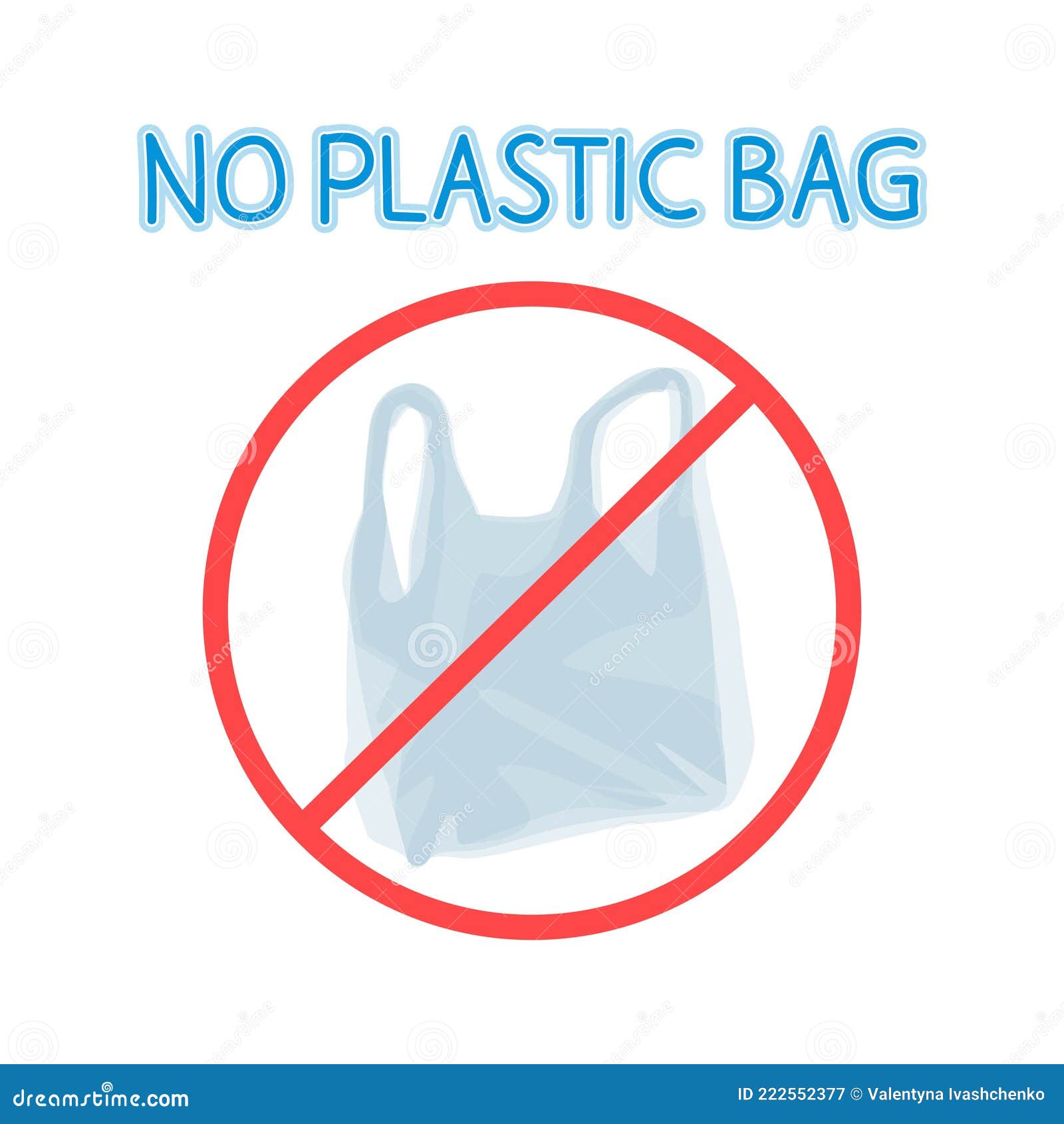 Stop Sign and No Plastic Bag Vector Illustration. Eco Bags Activists ...