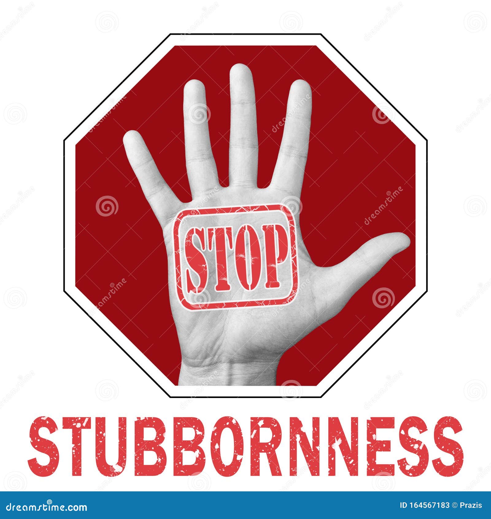 stop stubbornness conceptual 