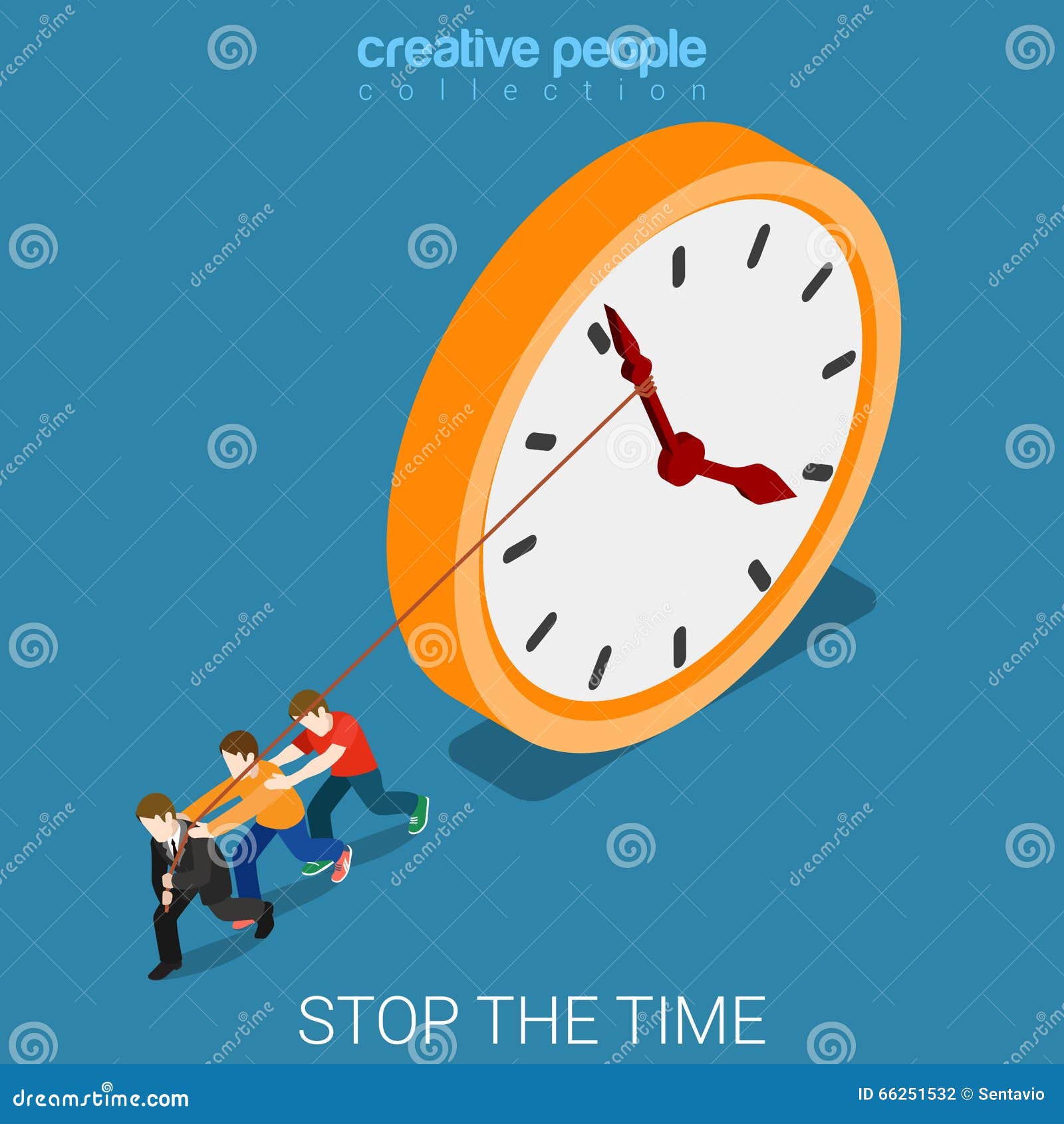 stop time hard overtime work clock flat isometric  3d