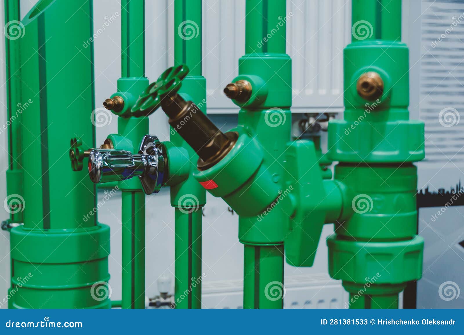 Stop Valves in Plastic Pipes Stock Image Image of line, pushtoconnect