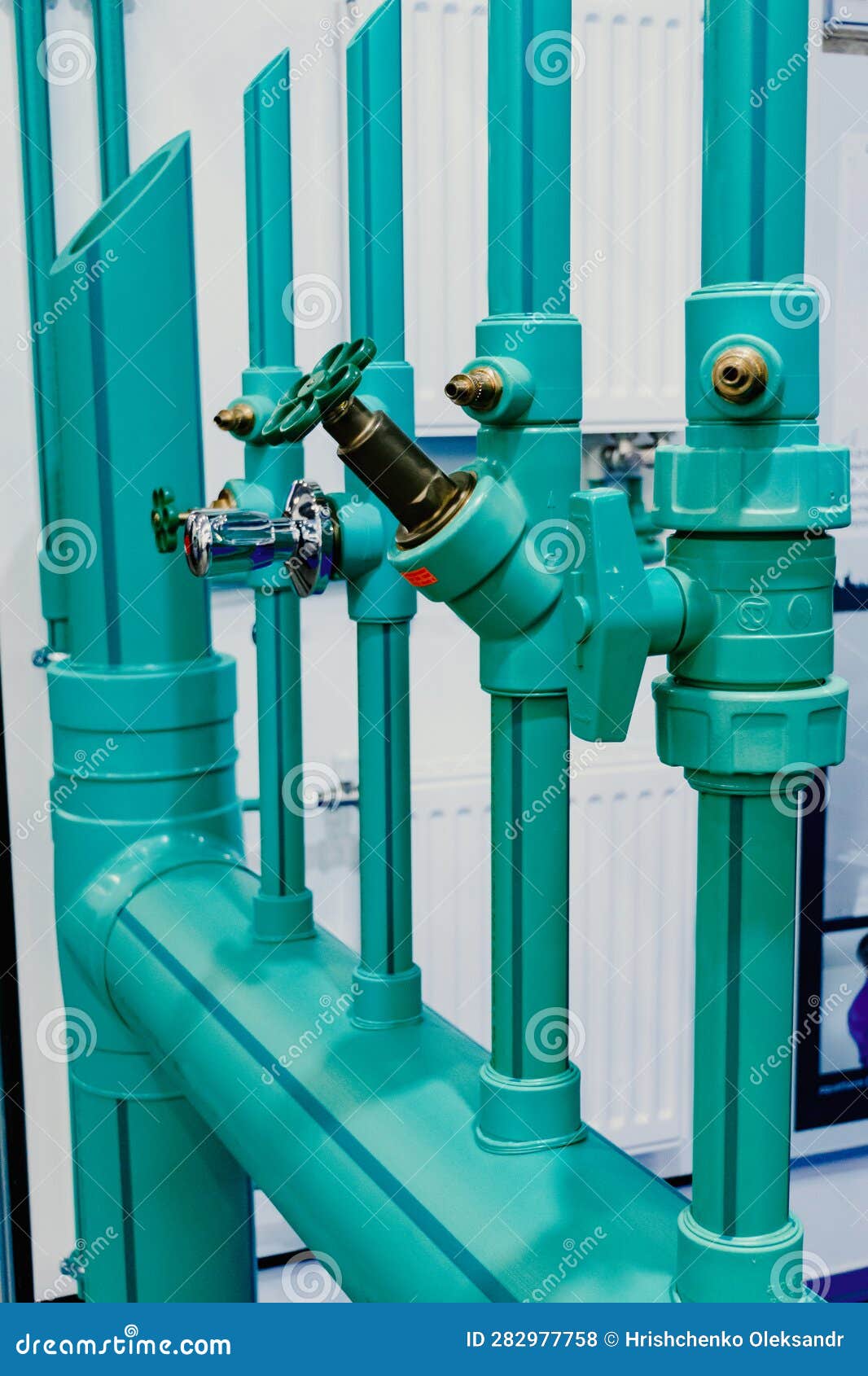 Stop Valves in Plastic Pipes Stock Photo Image of connector, straight