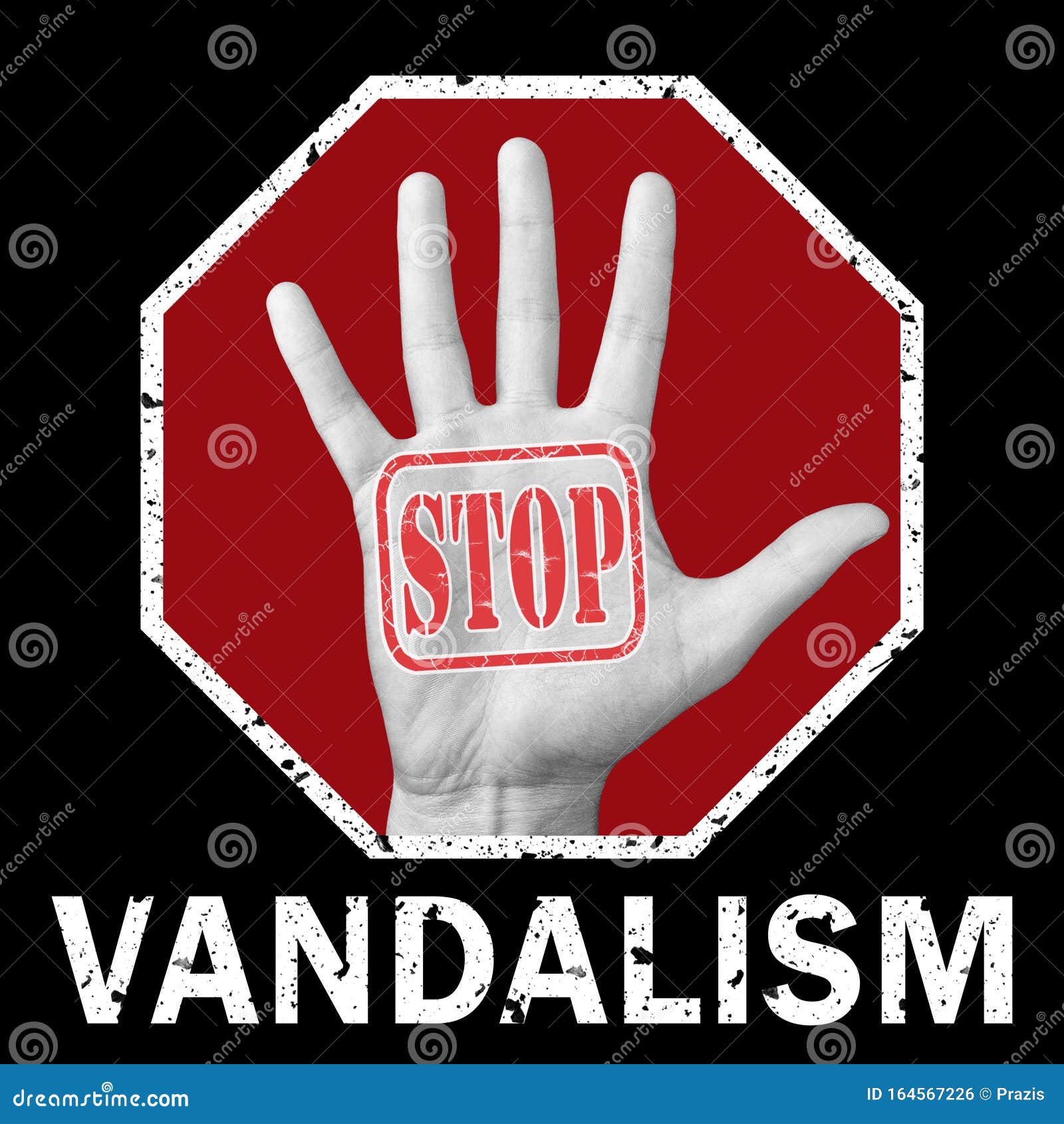 stop vandalism conceptual 