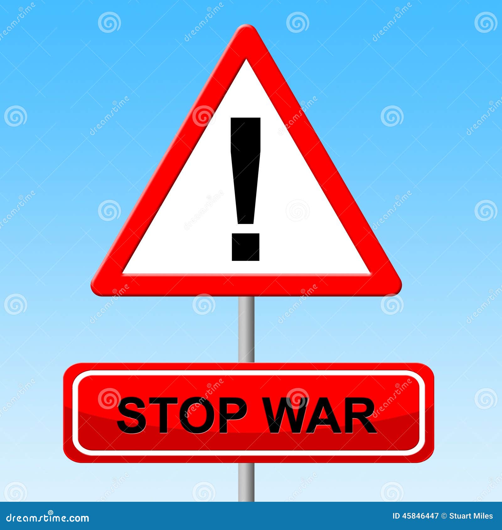 Stop War Indicates Warning Sign and Battles Stock Illustration