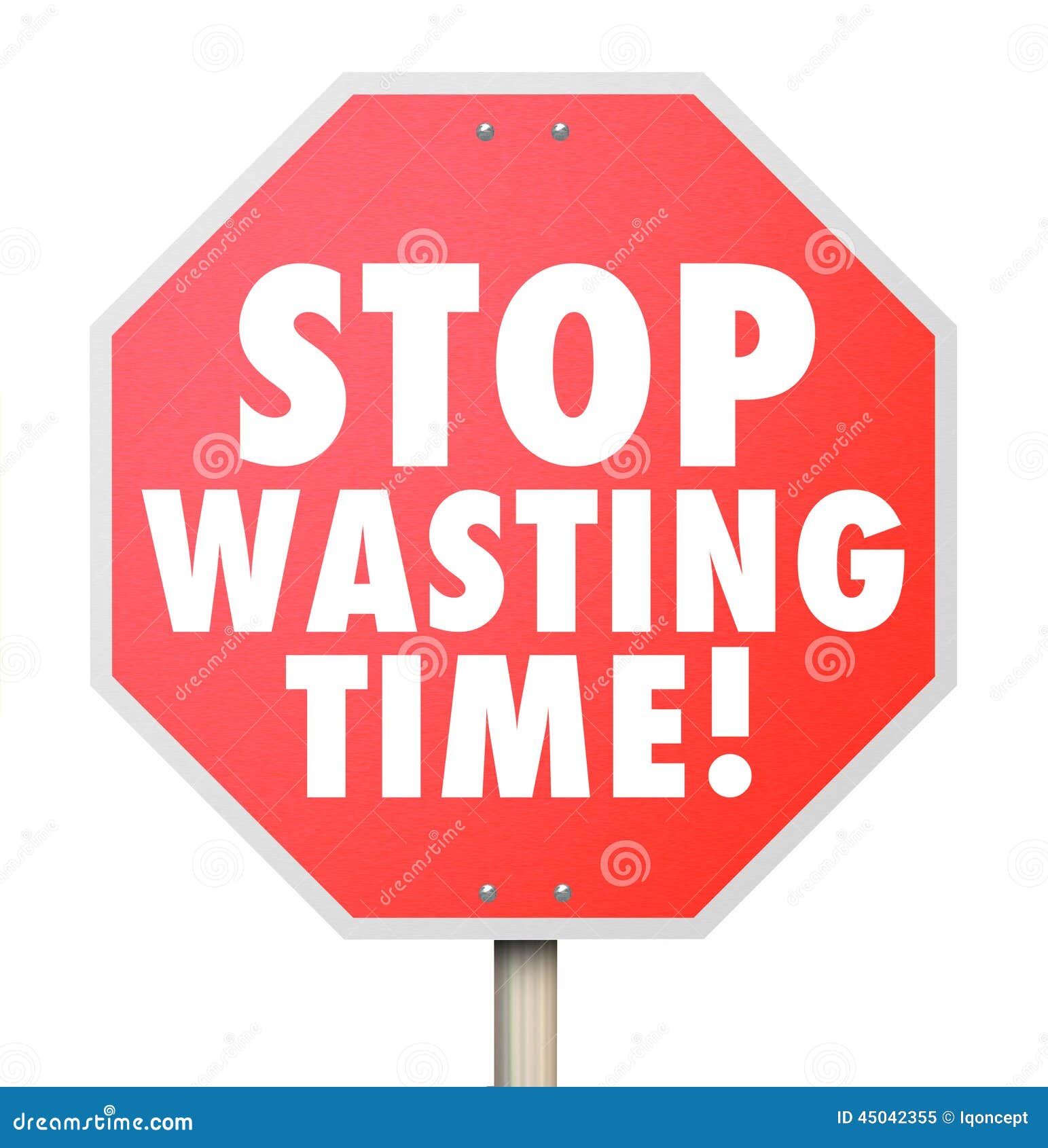 Stop Wasting Time Handlettering Calligraphy Cartoon Vector