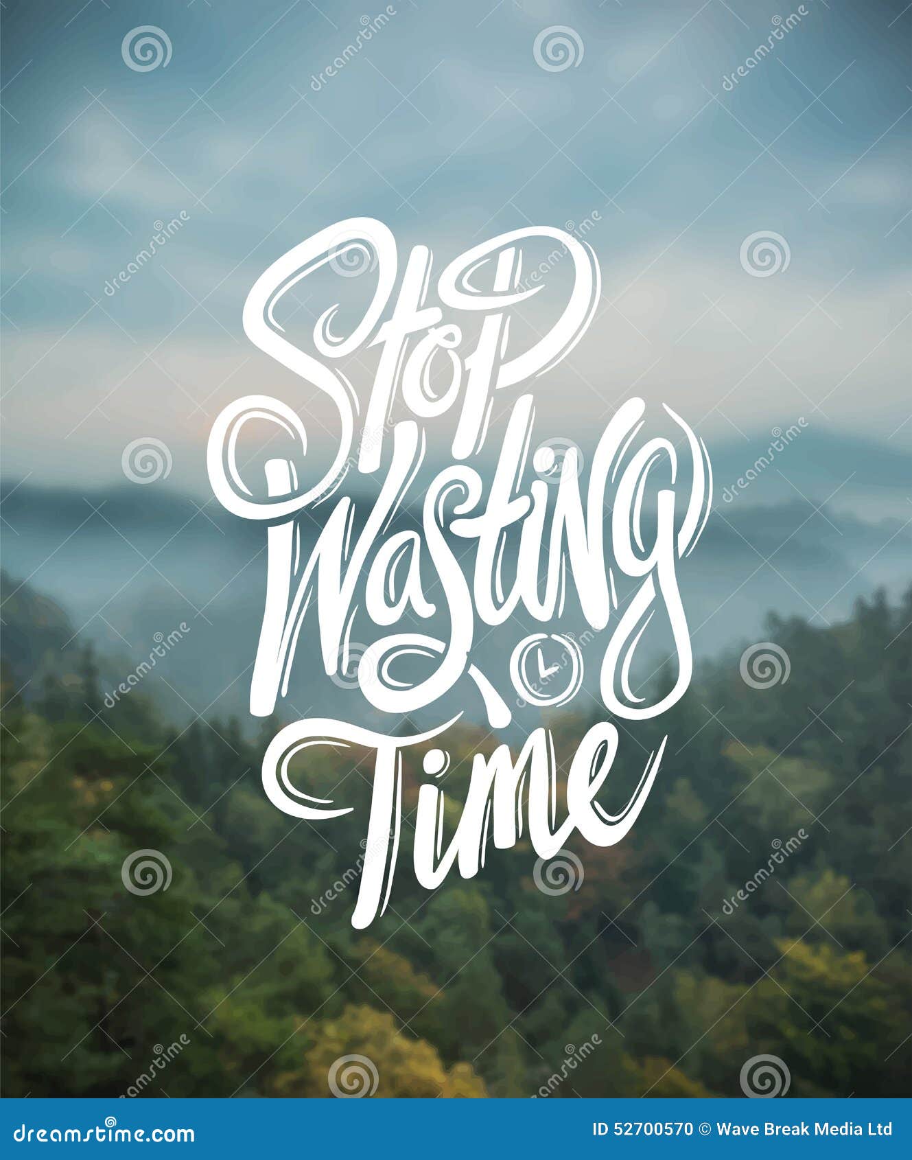 Stop wasting time vector stock vector. Illustration of forest - 52700570