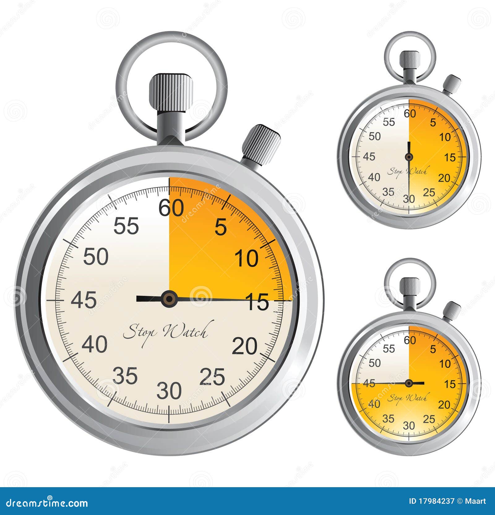 Stop watch stock vector. Illustration of measurement 17984237