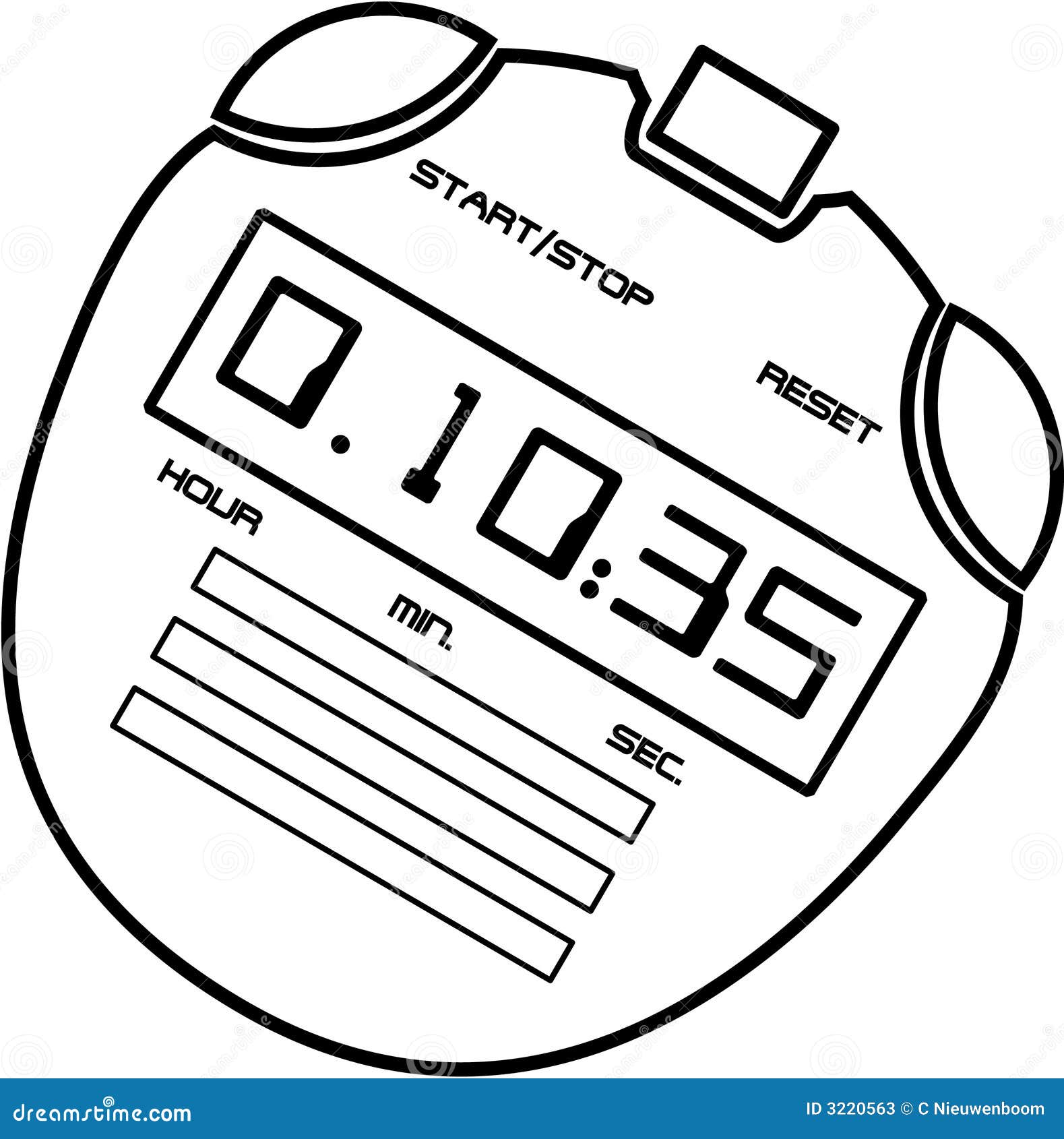 Stopwatch stock vector. Illustration of digital, start - 3220563