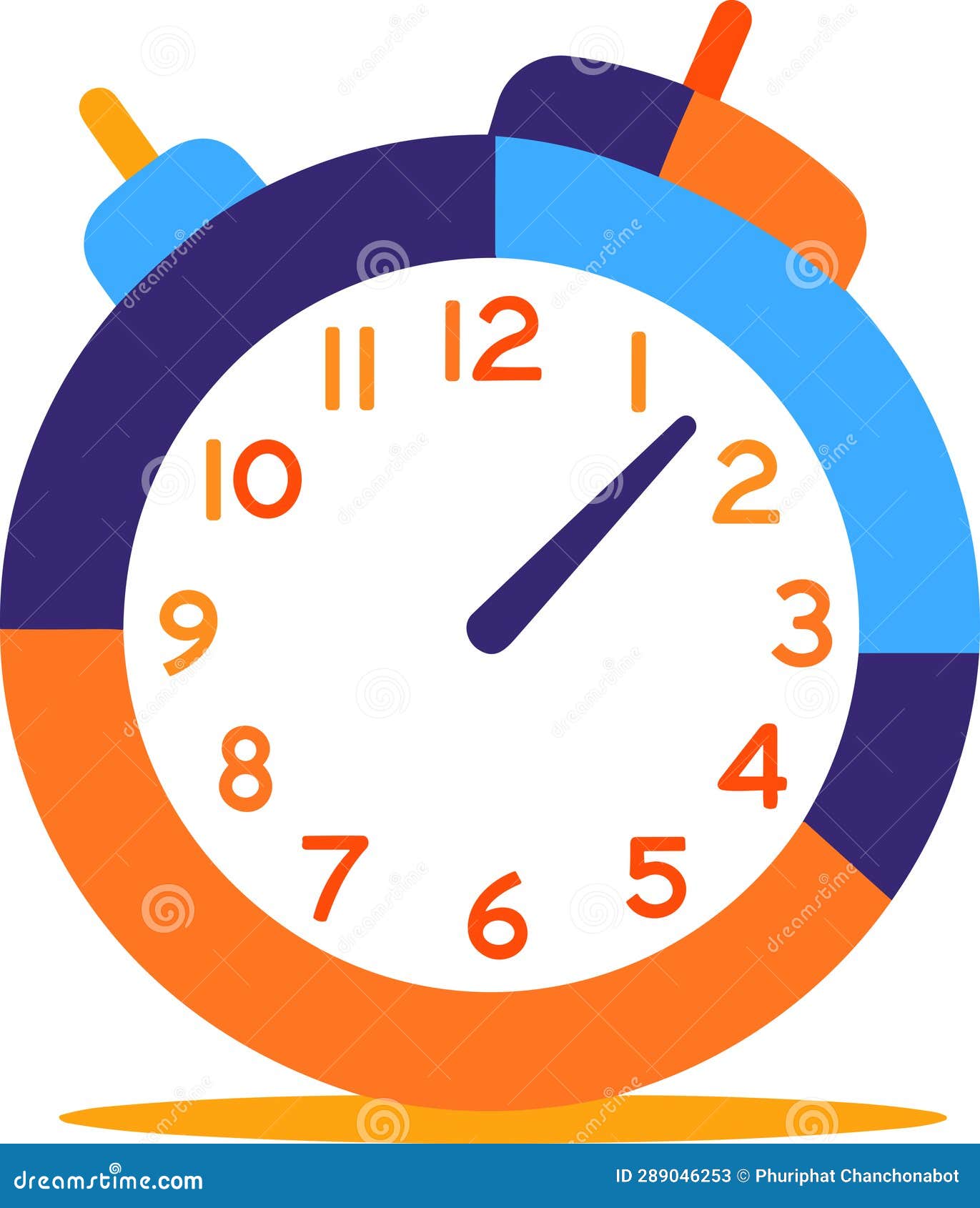 Stopwatch or Alarm Clock in UX UI Flat Style Stock Illustration
