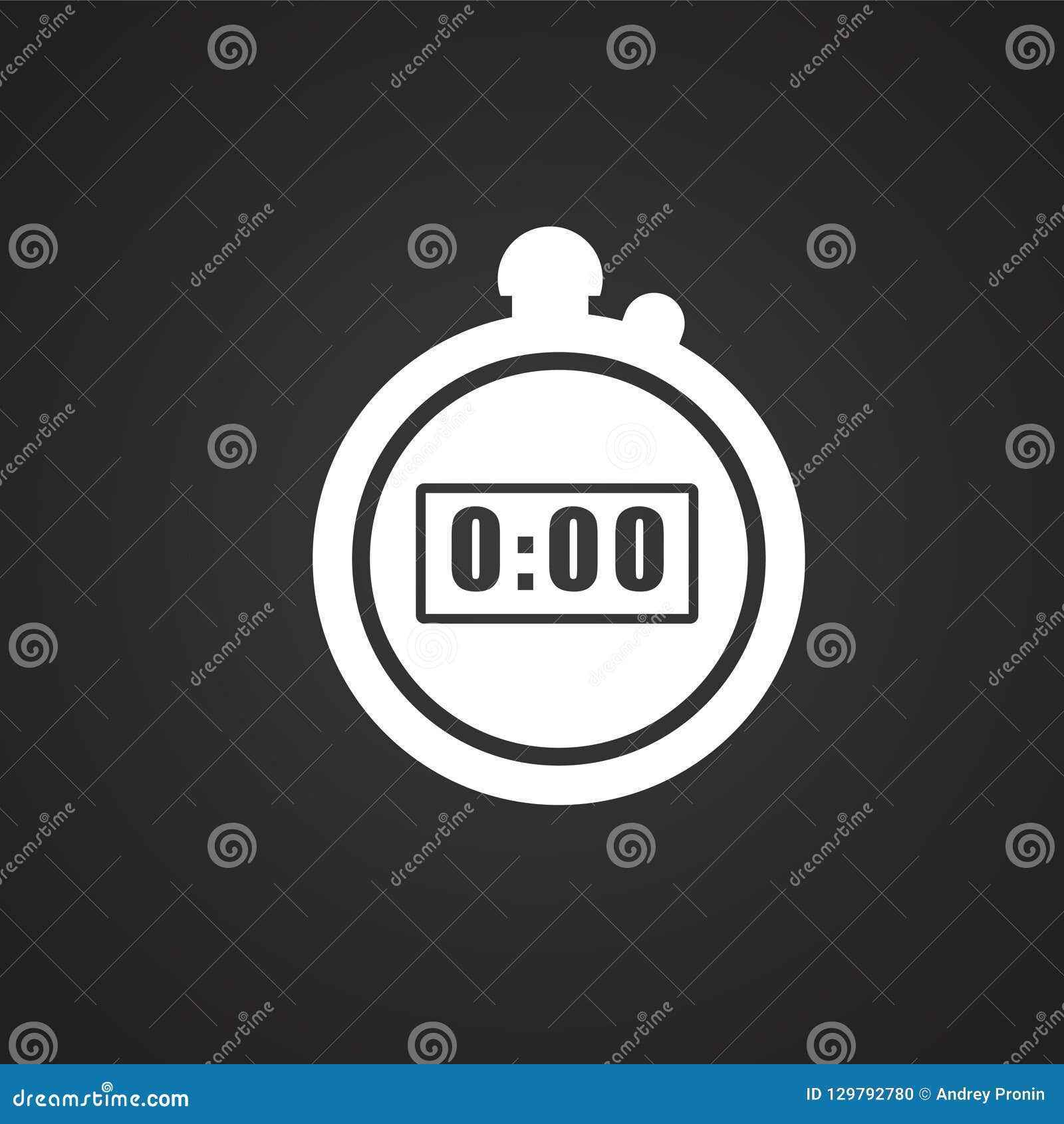 Stopwatch on Black Background Stock Vector Illustration of silhouette
