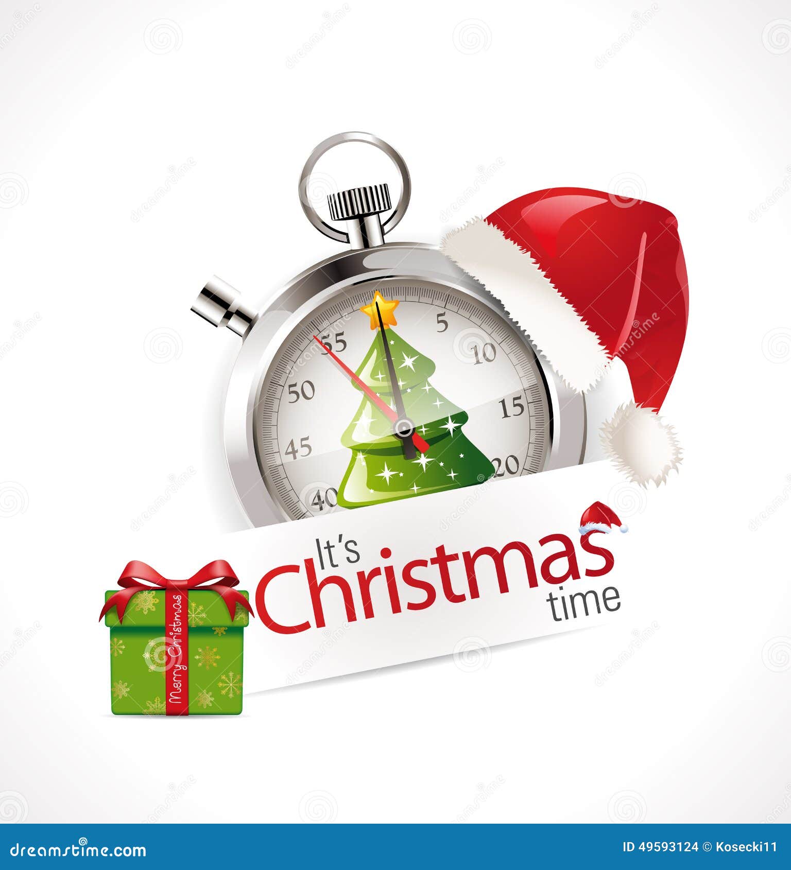 Stopwatch Christmas time stock illustration. Illustration of time 49593124