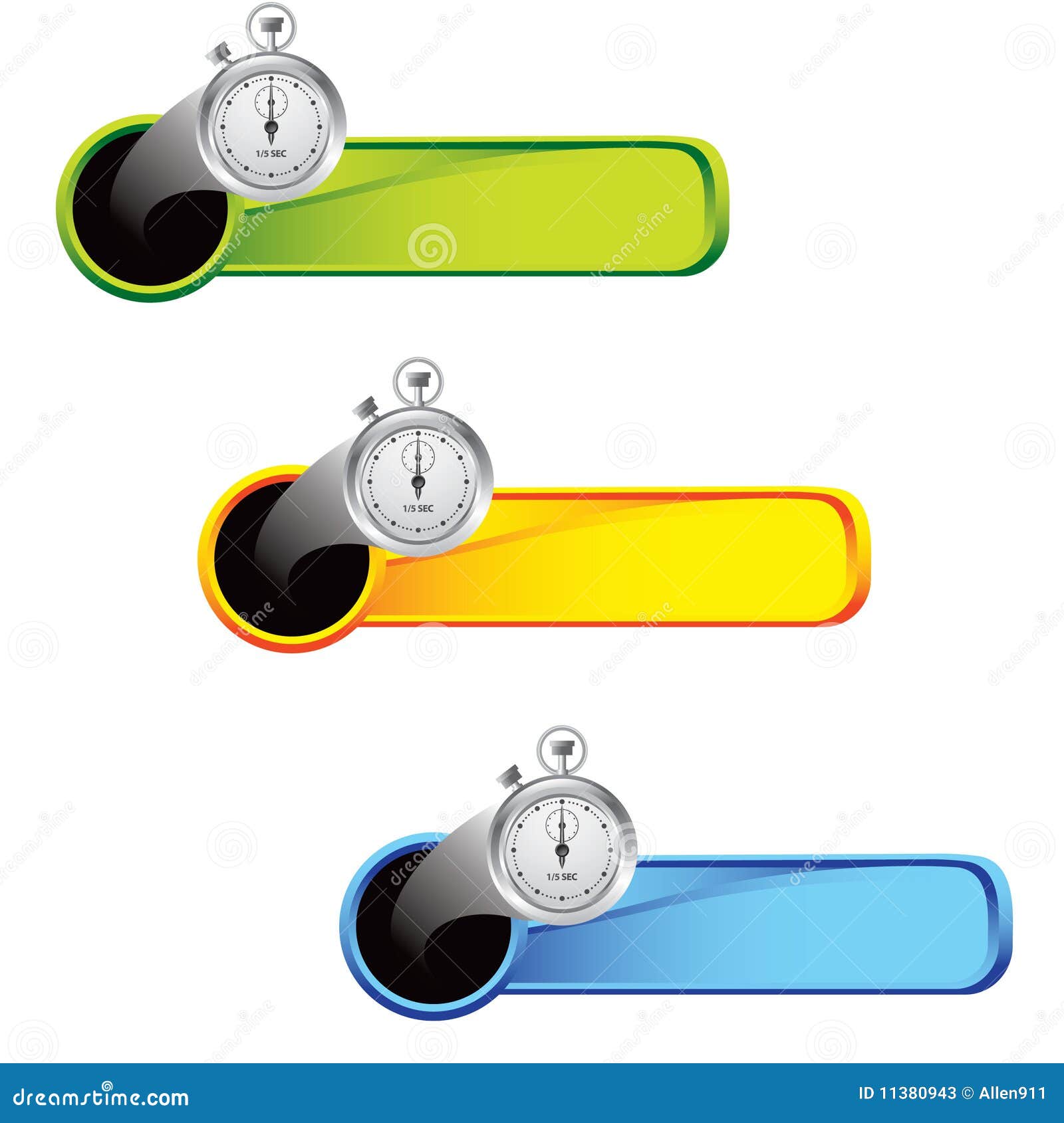 Stopwatch on colored tabs stock vector. Illustration of instrument