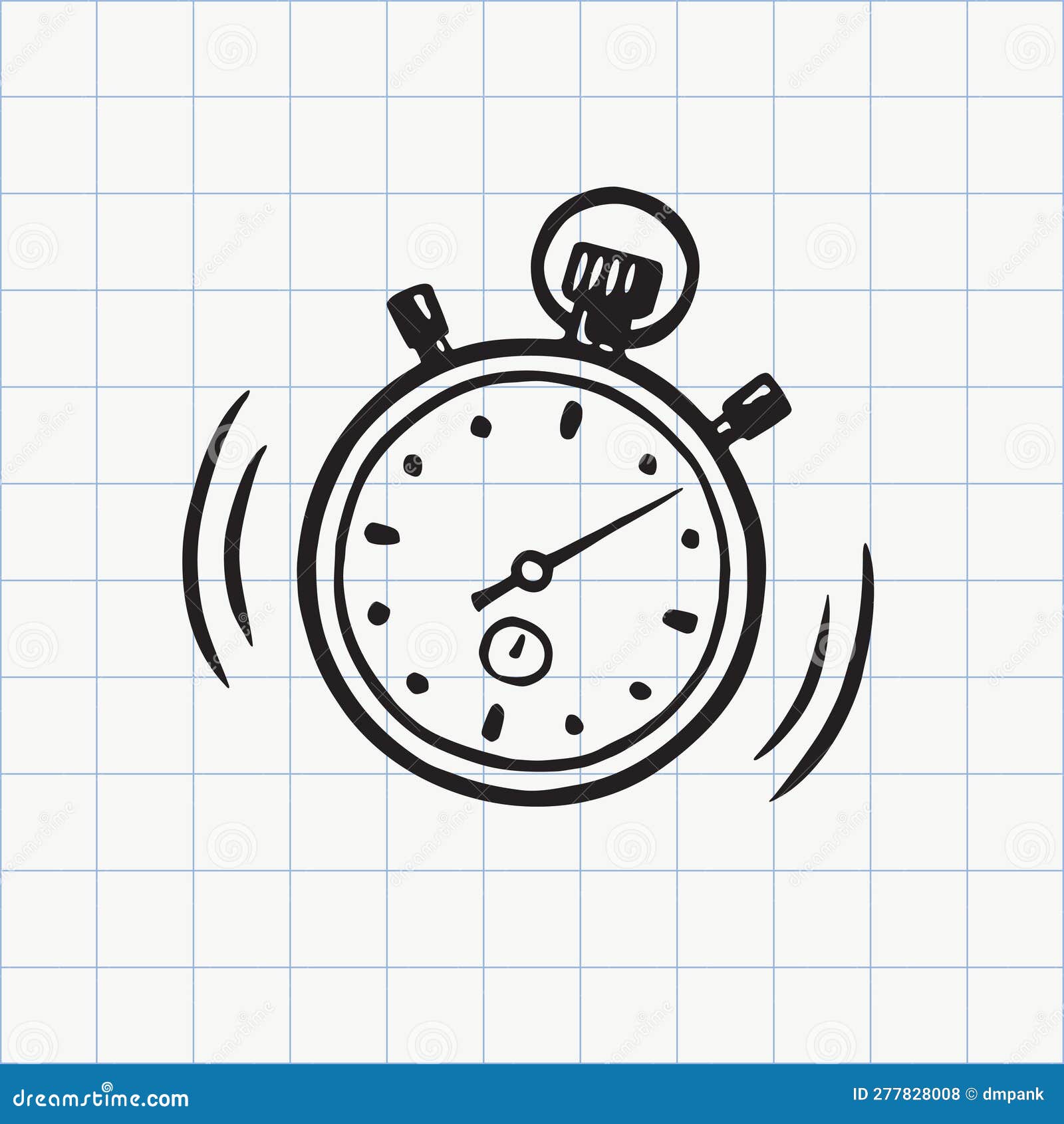 Stopwatch Doodle Icon. Hand Drawn Sketch Style Vector Illustration
