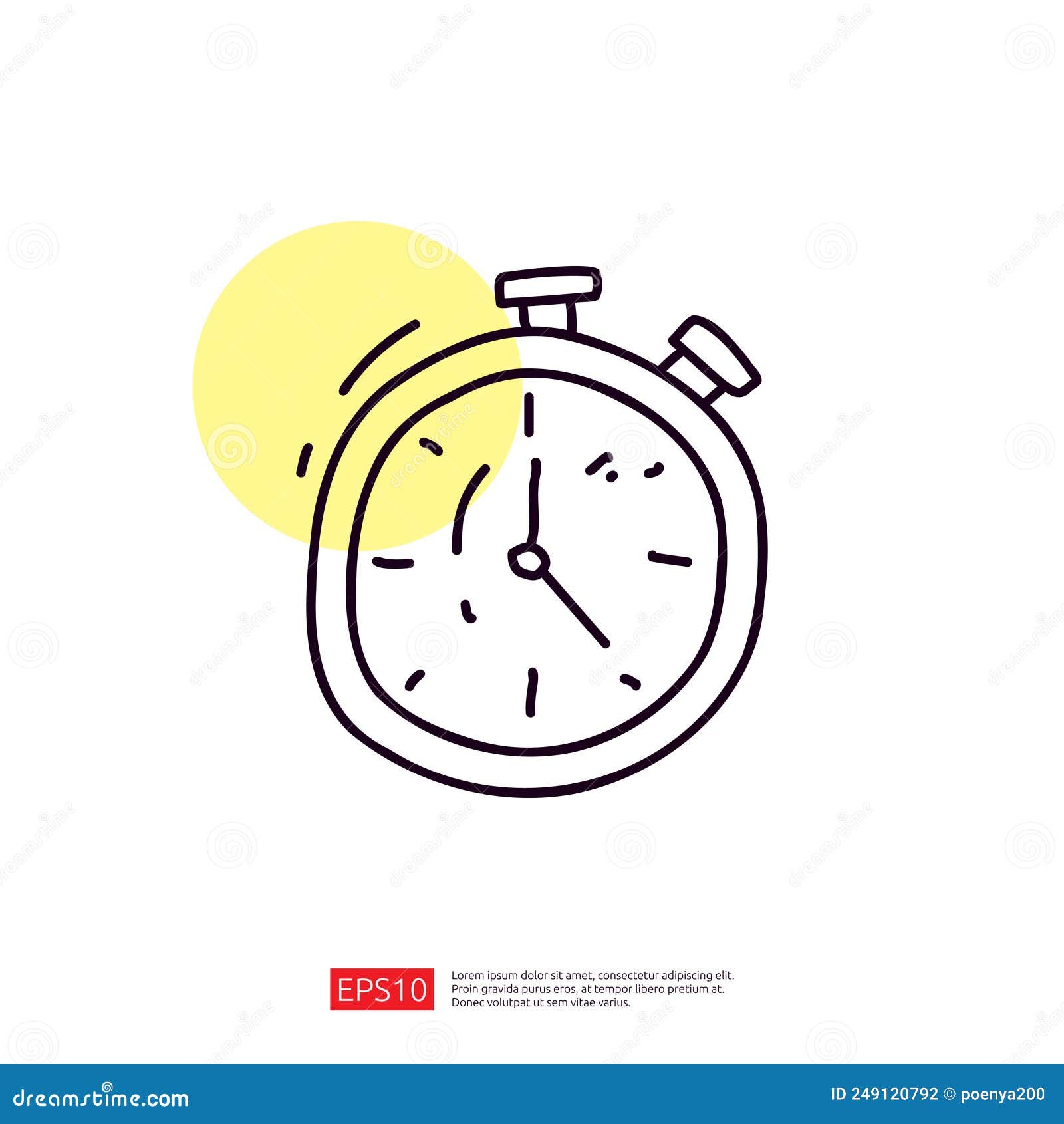 Stopwatch Doodle Line Icon Vector Stock Vector Illustration of minute